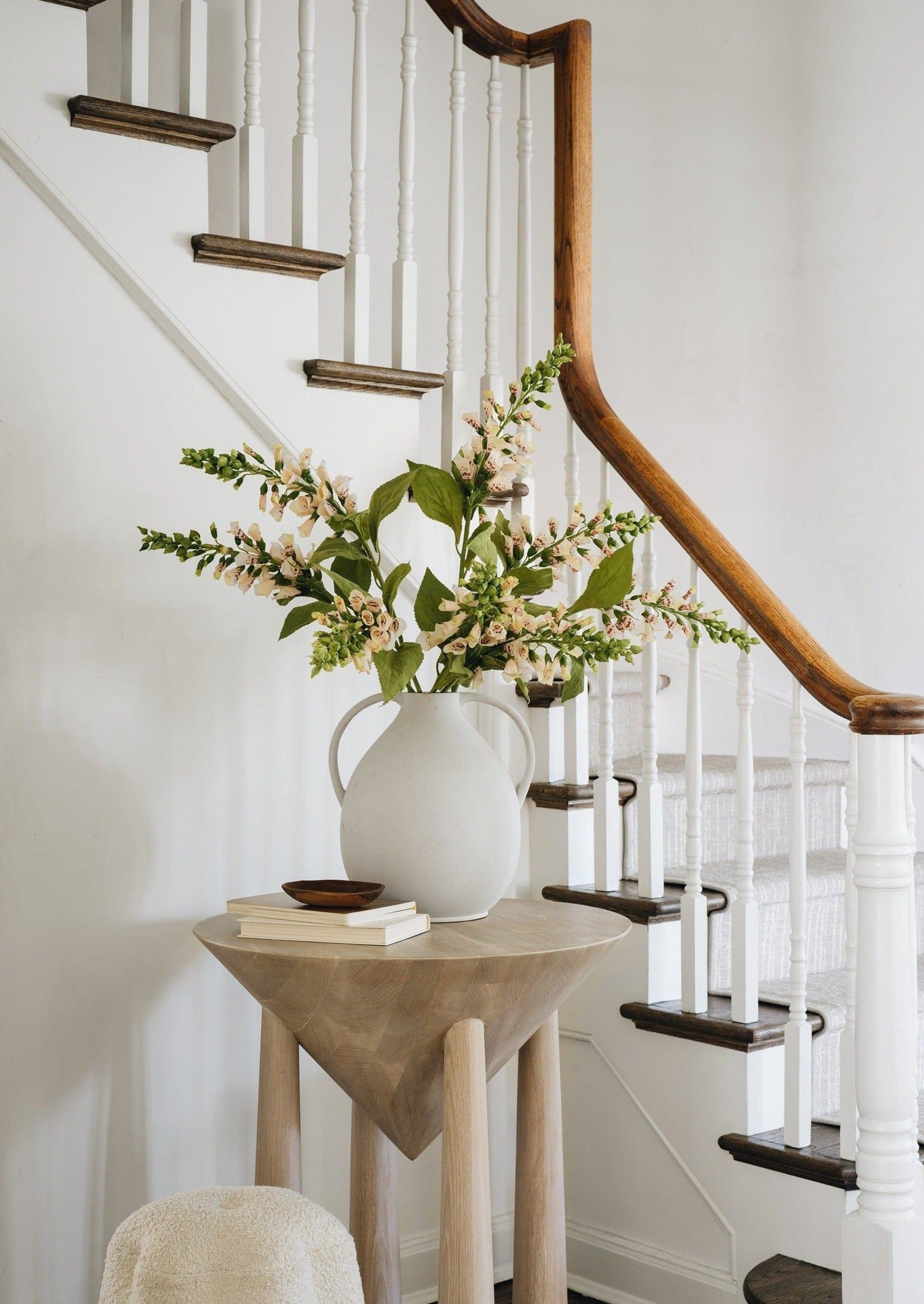 afloral white clay jug flower vase