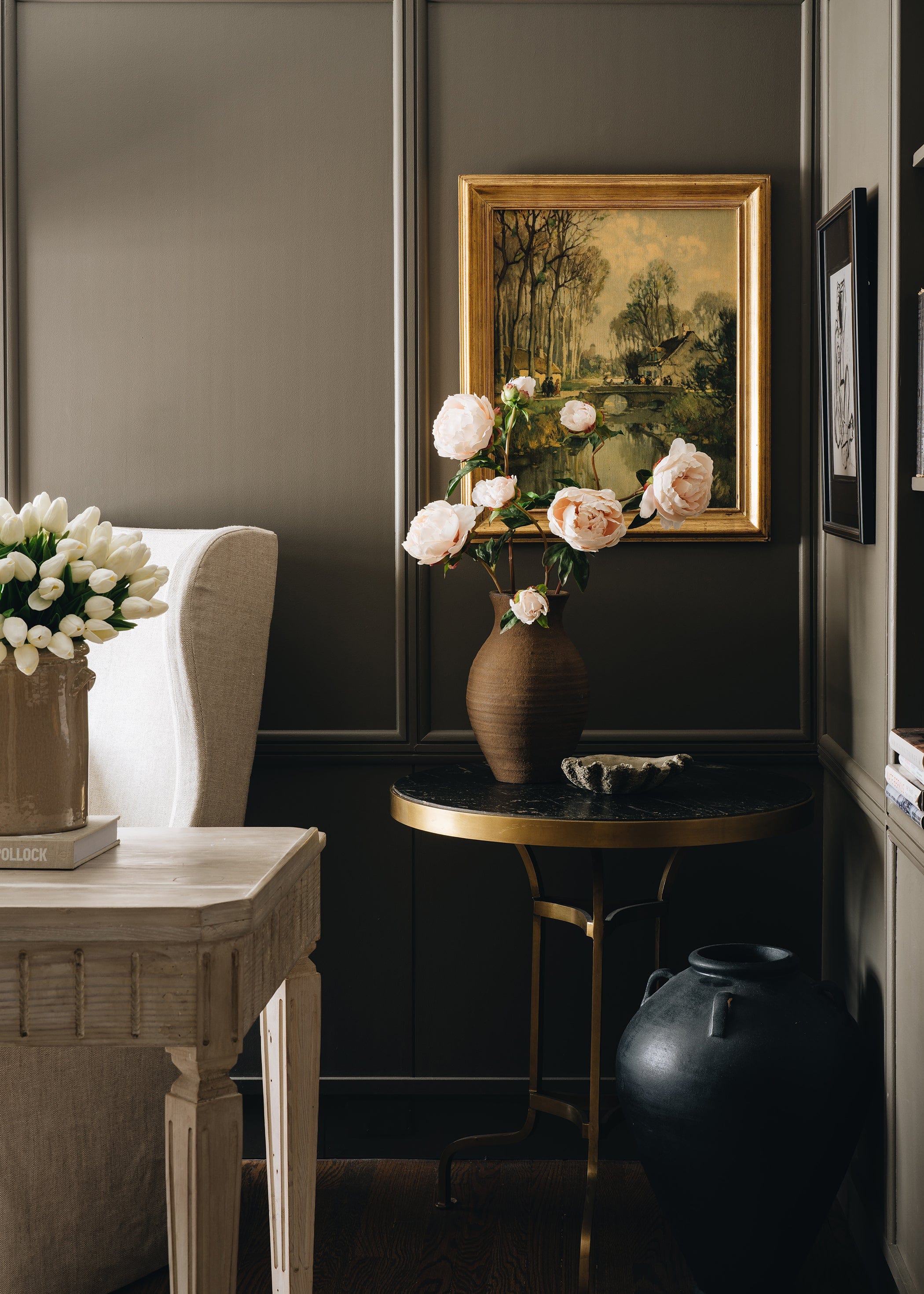 Afloral Real Touch Blush Peony Flowers in Avery Vase