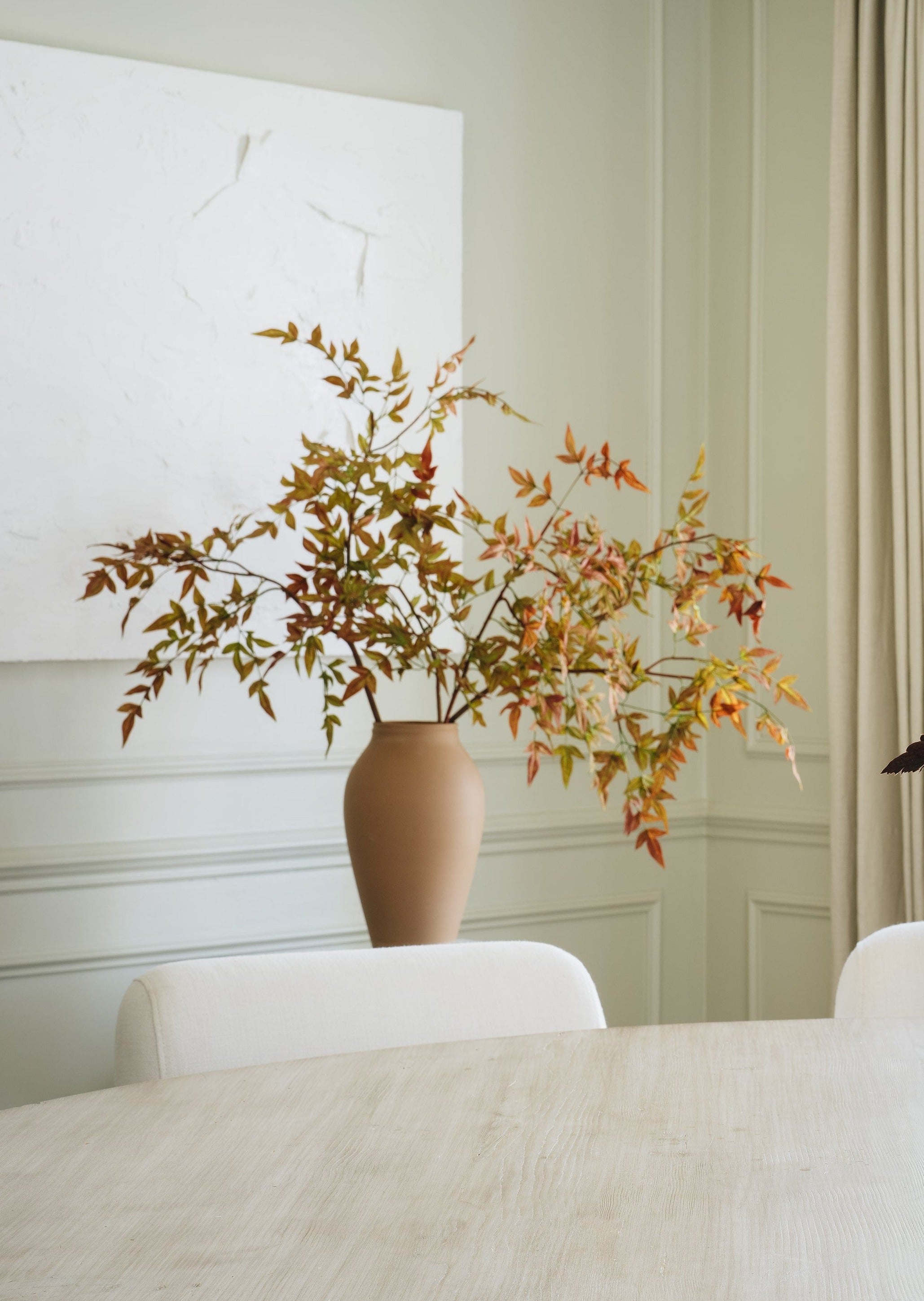 artificial fall leaves in afloral nandina branch