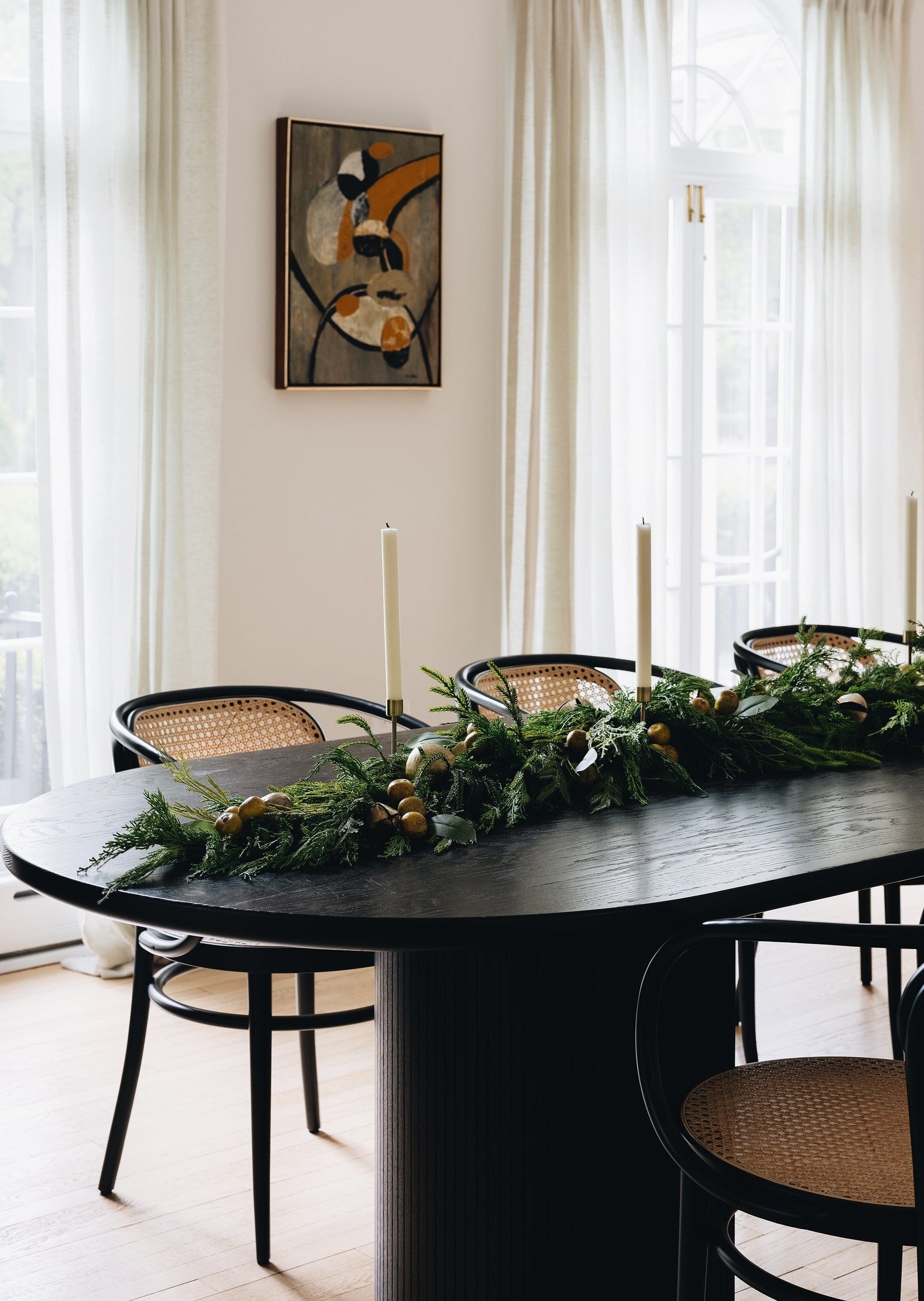 Afloral Faux Mixed Norfolk and Cypress Winter Table Centerpiece