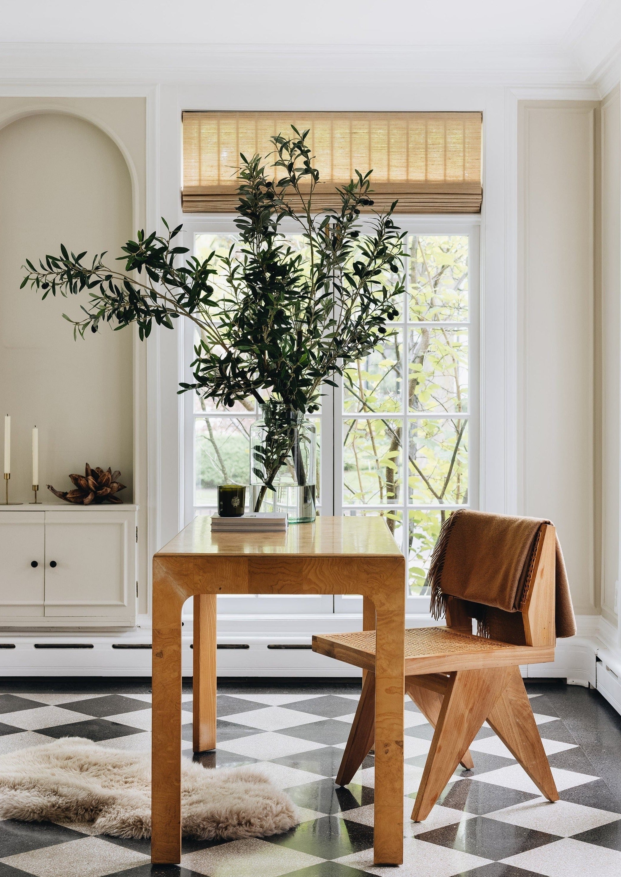 Afloral Faux Olive Branch Arrangement Styled on Table