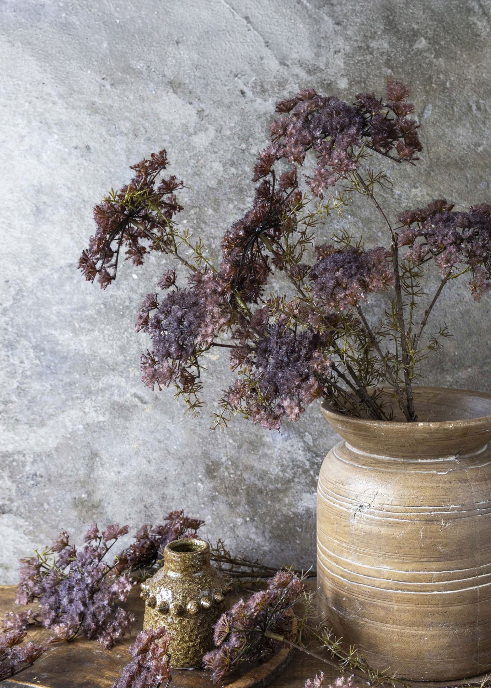 arrangement of faux purple queen anne&