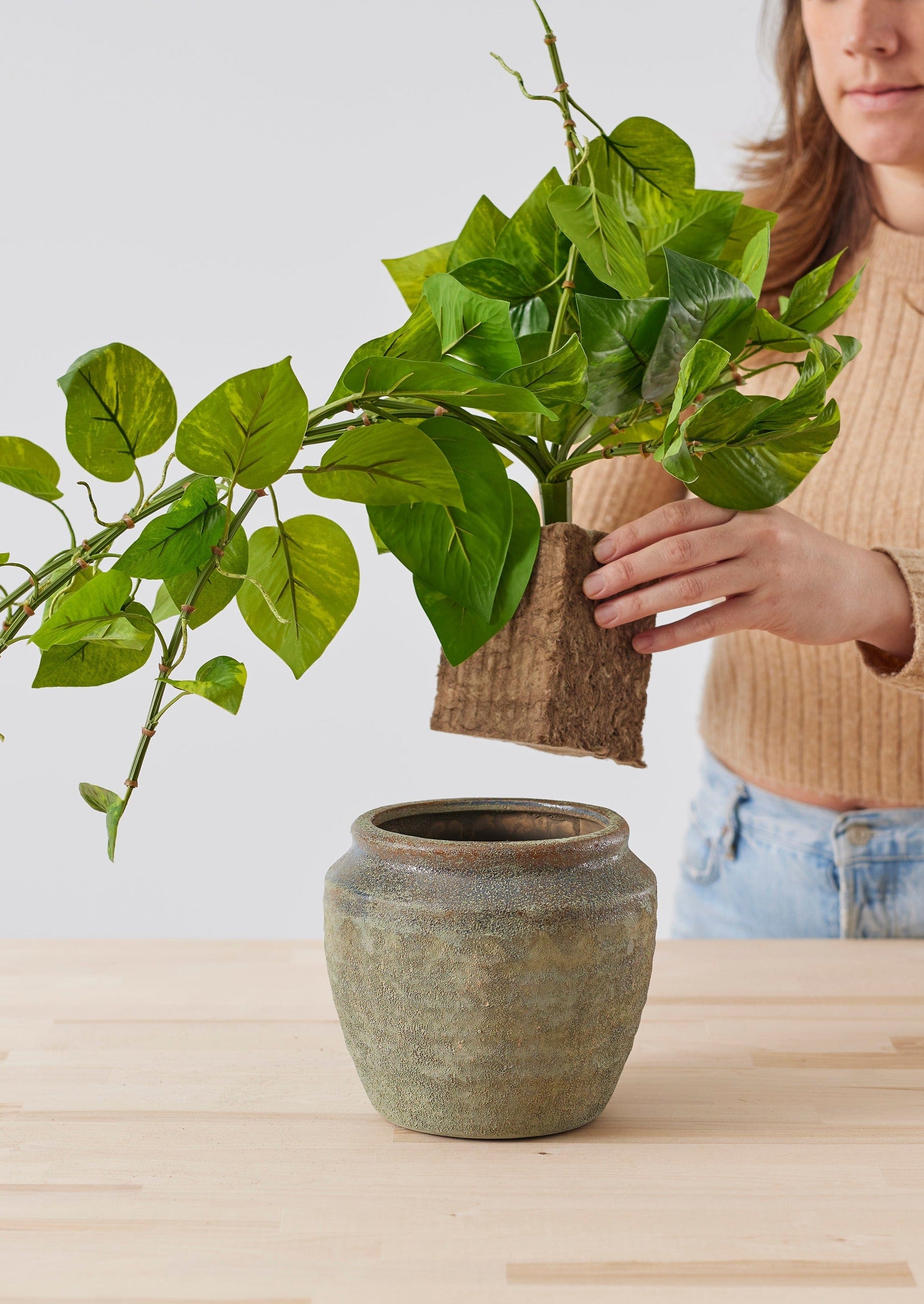 Placing Agra-Wool Foam in Planter Pot