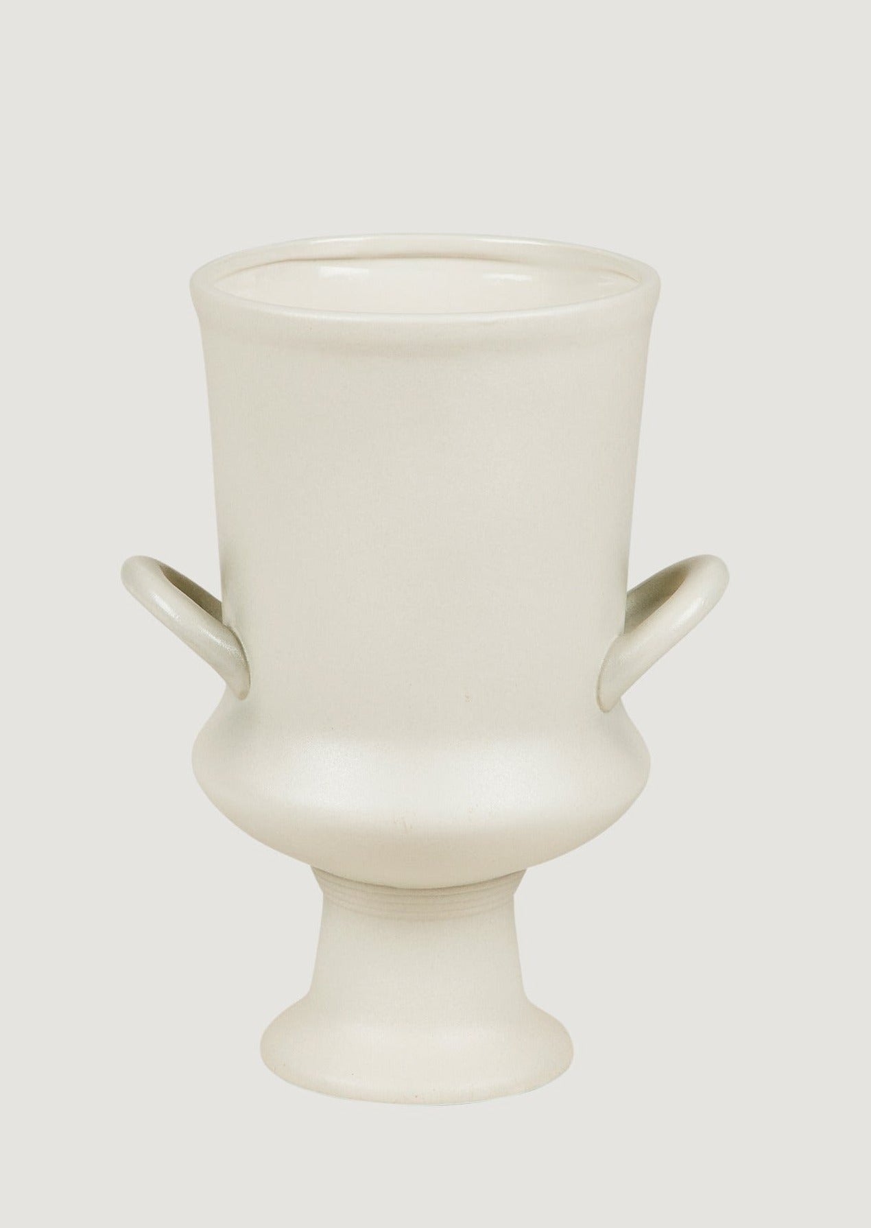 Afloral Creamy White Round Ceramic Vase - 8