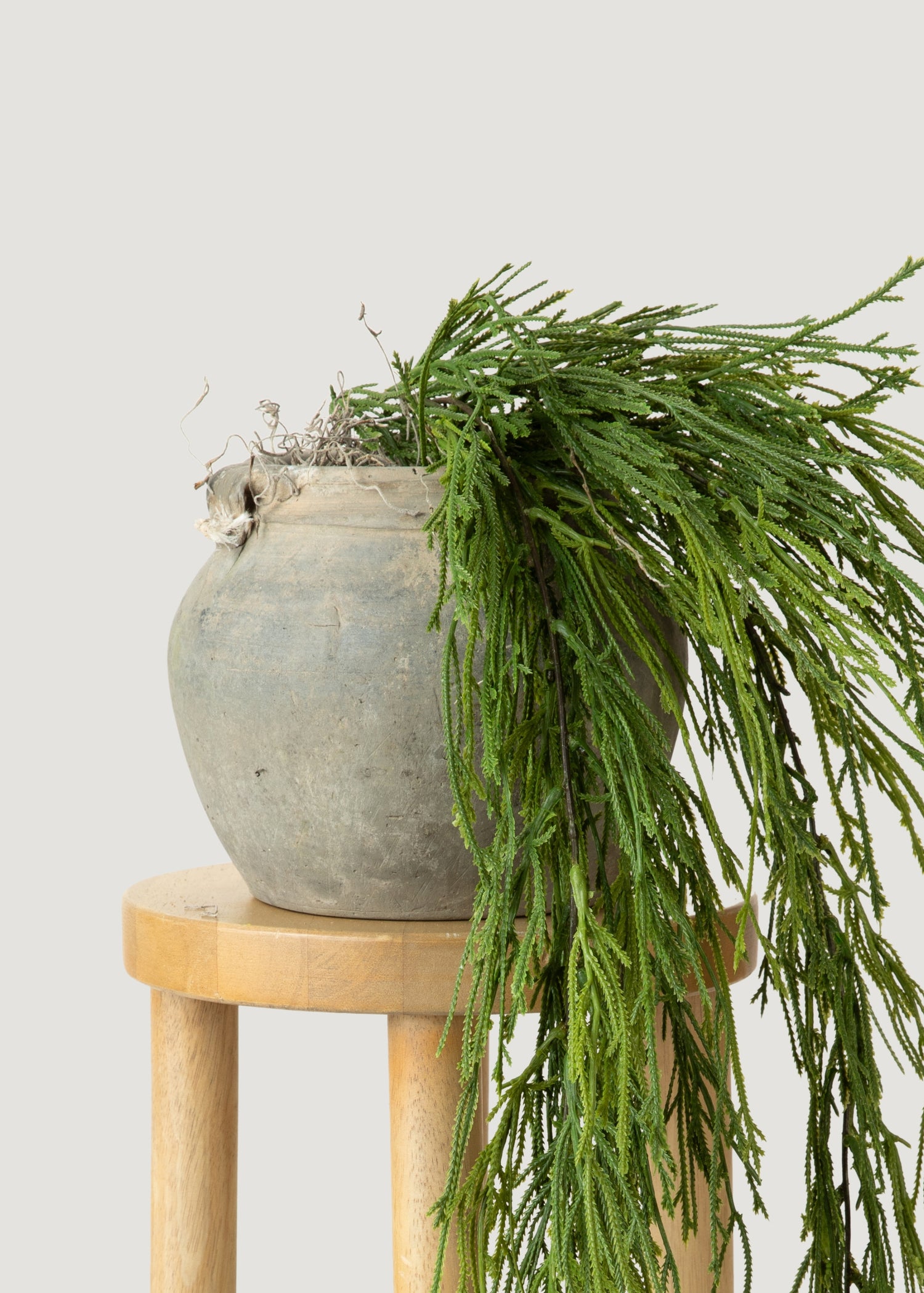 Handmade Pot with Faux Fern