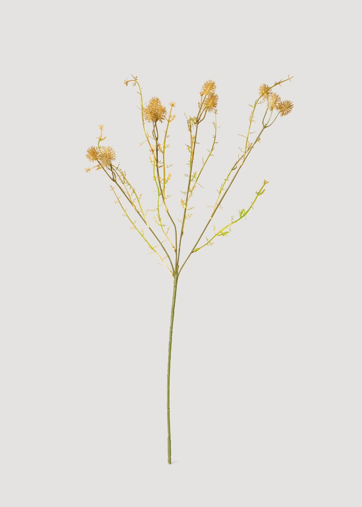 Dried Look Fake Wildflower Meadow Pom Pom Branch