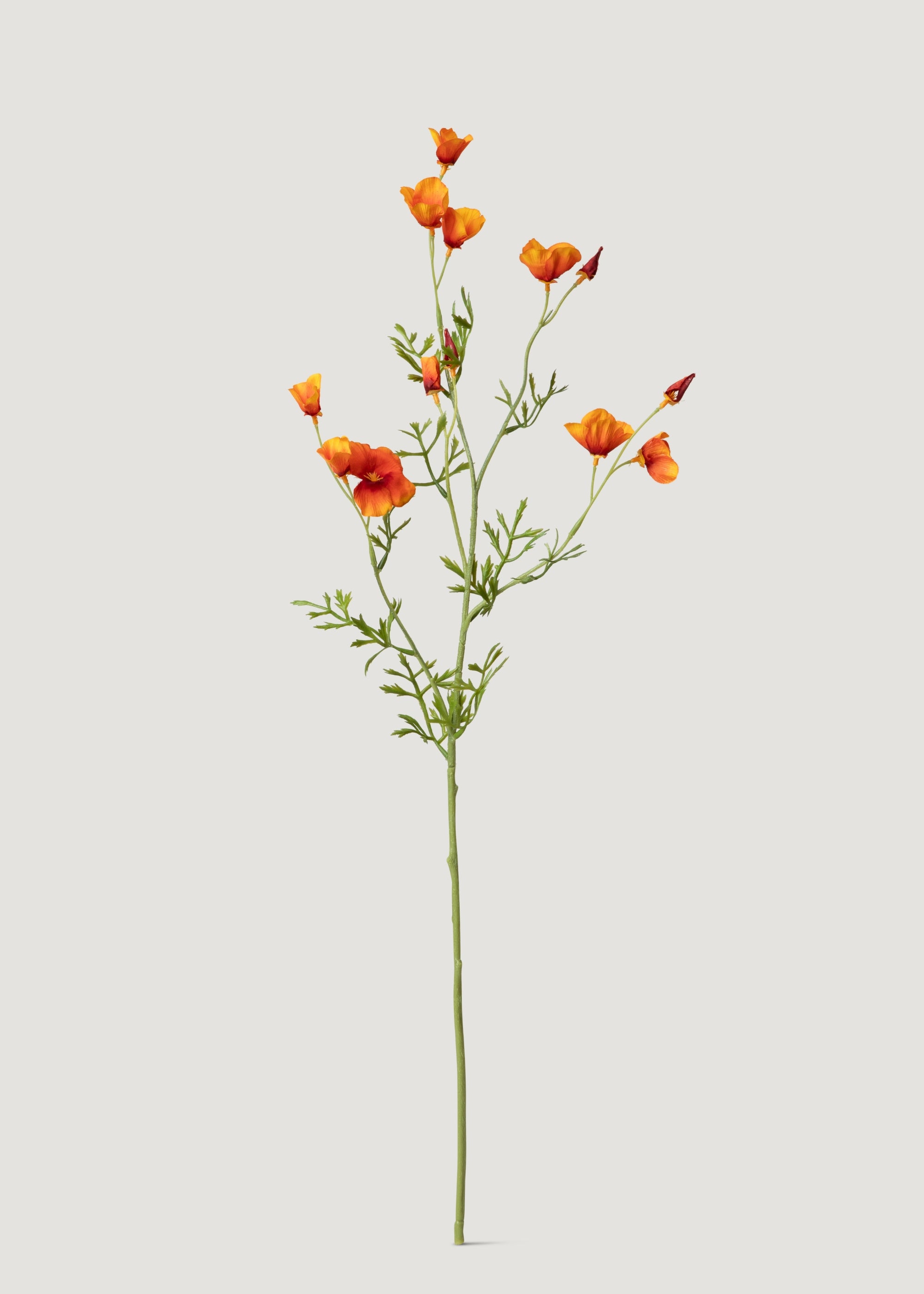 Mini Faux Poppy Flowers in Orange