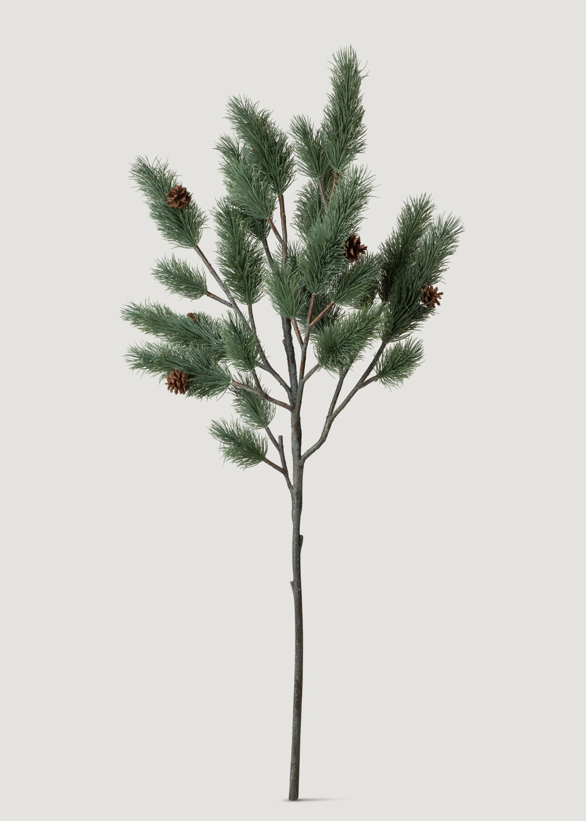 Tall Artificial Blue Spruce Winter Branch with Cones