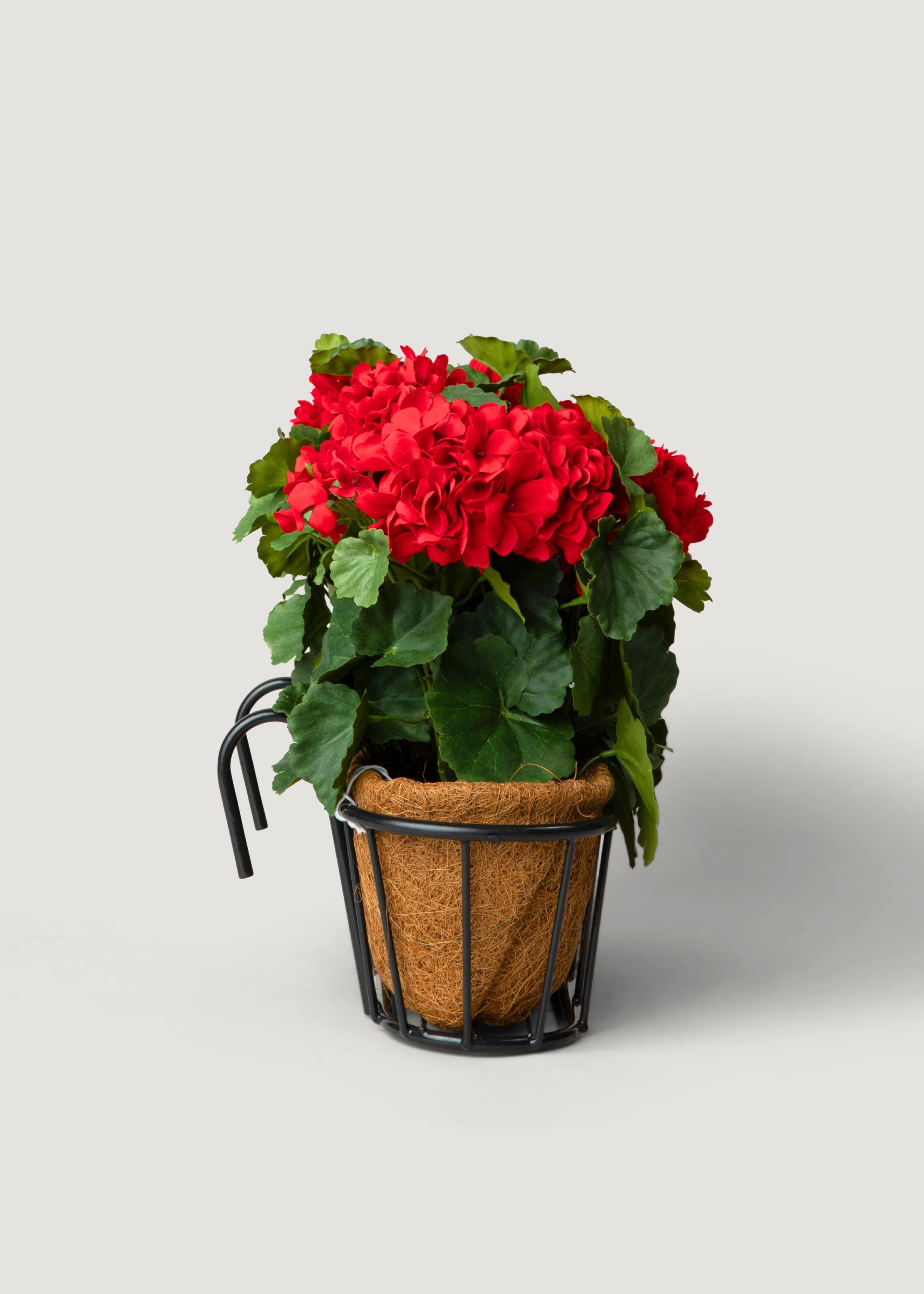 Side View of the Fake Potted Geranium Arrangement
