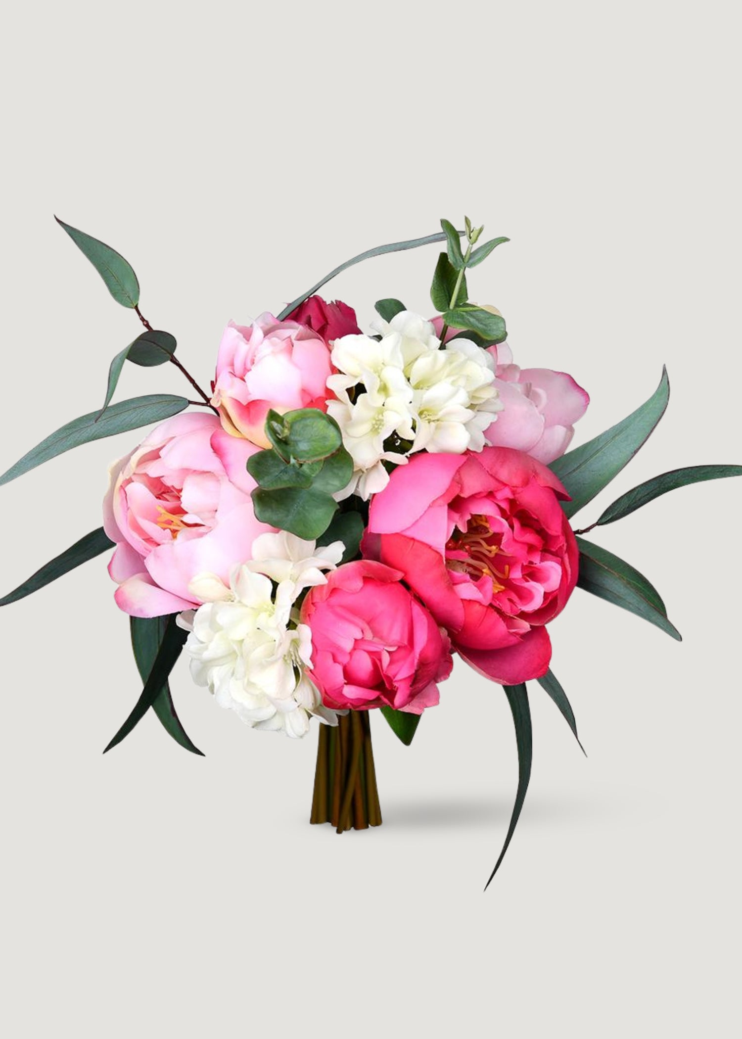 Faux Peony and Eucalyptus Bouquet