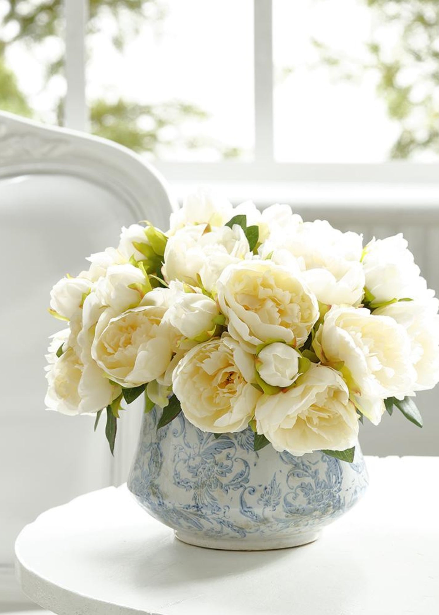 Artificial Peony Bouquet Arranged in Vase