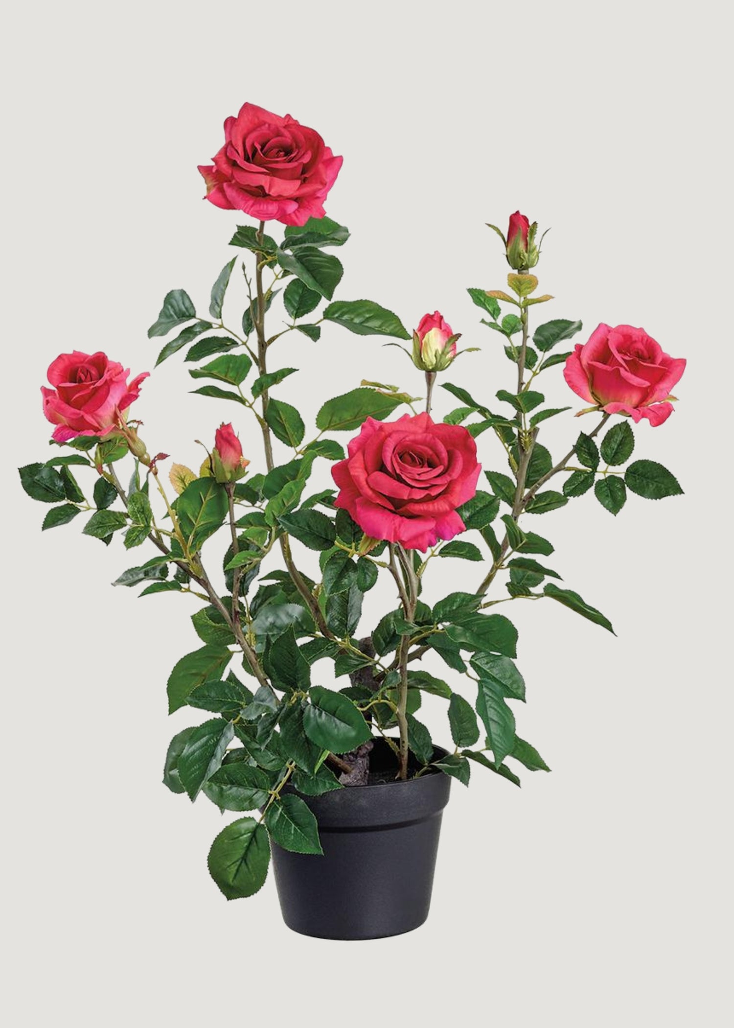 Fake Potted Flower Arrangement of Red Roses