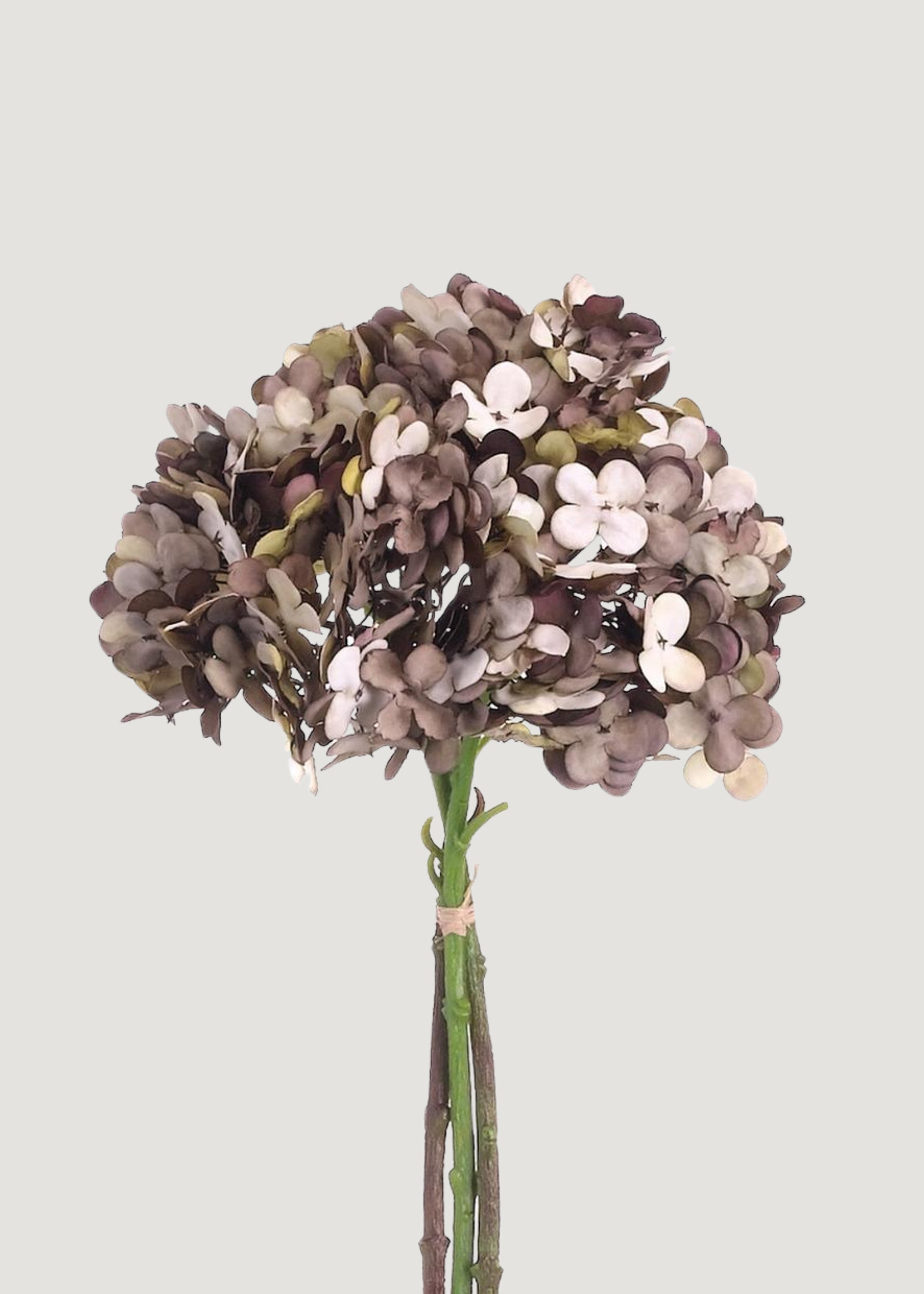 Vintage Brown Taupe Fake Hydrangea Flower Bundle