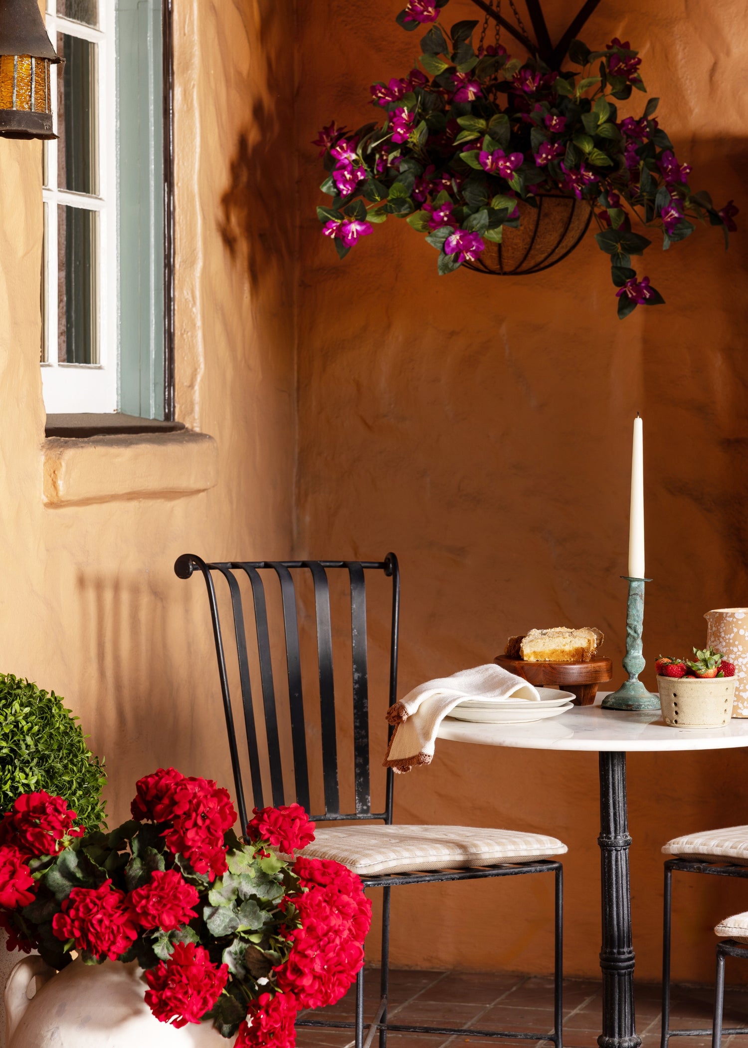 Artificial Hanging Bougainvillea and Geranium Plants