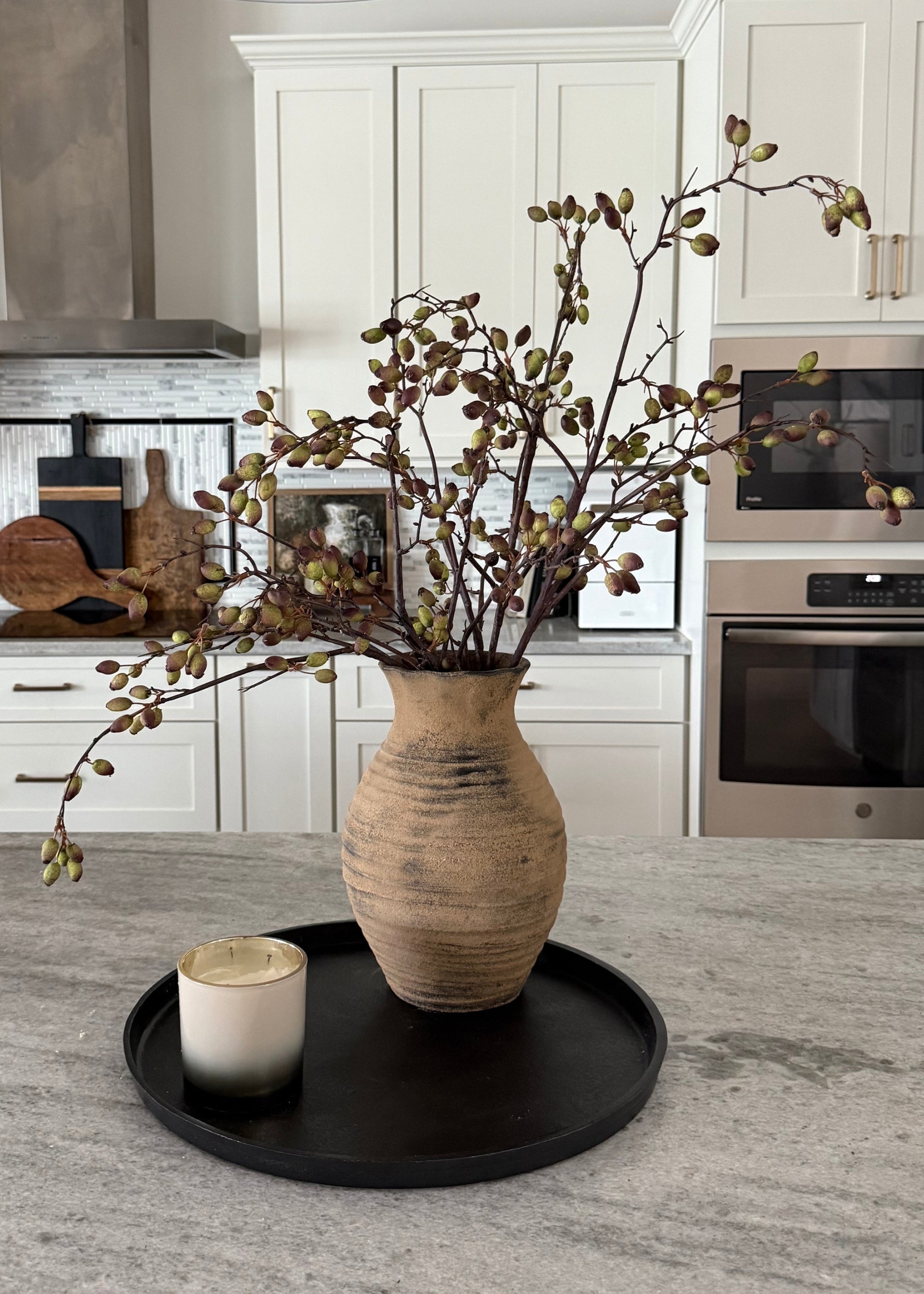 Artificial Barberry Pod Branches Arranged in Vase
