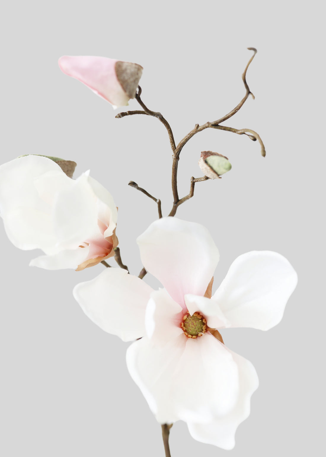 Blush Pink Fake Magnolia Flower Branch
