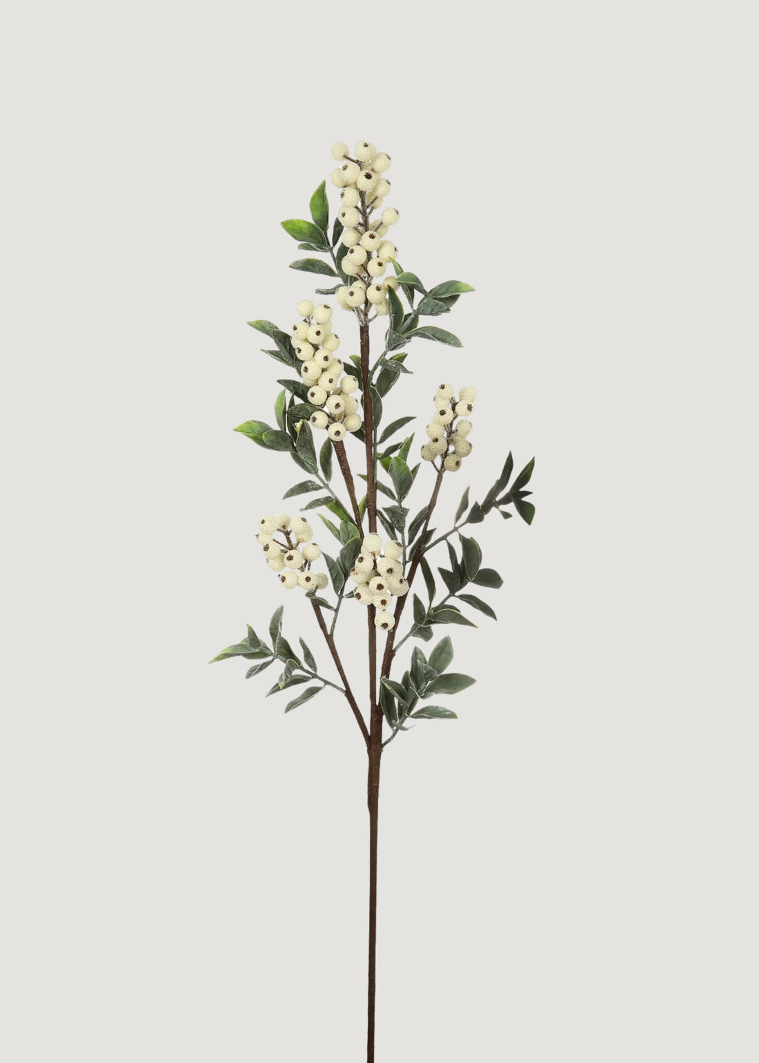 Artificial Holiday Berry Branch in Cream White