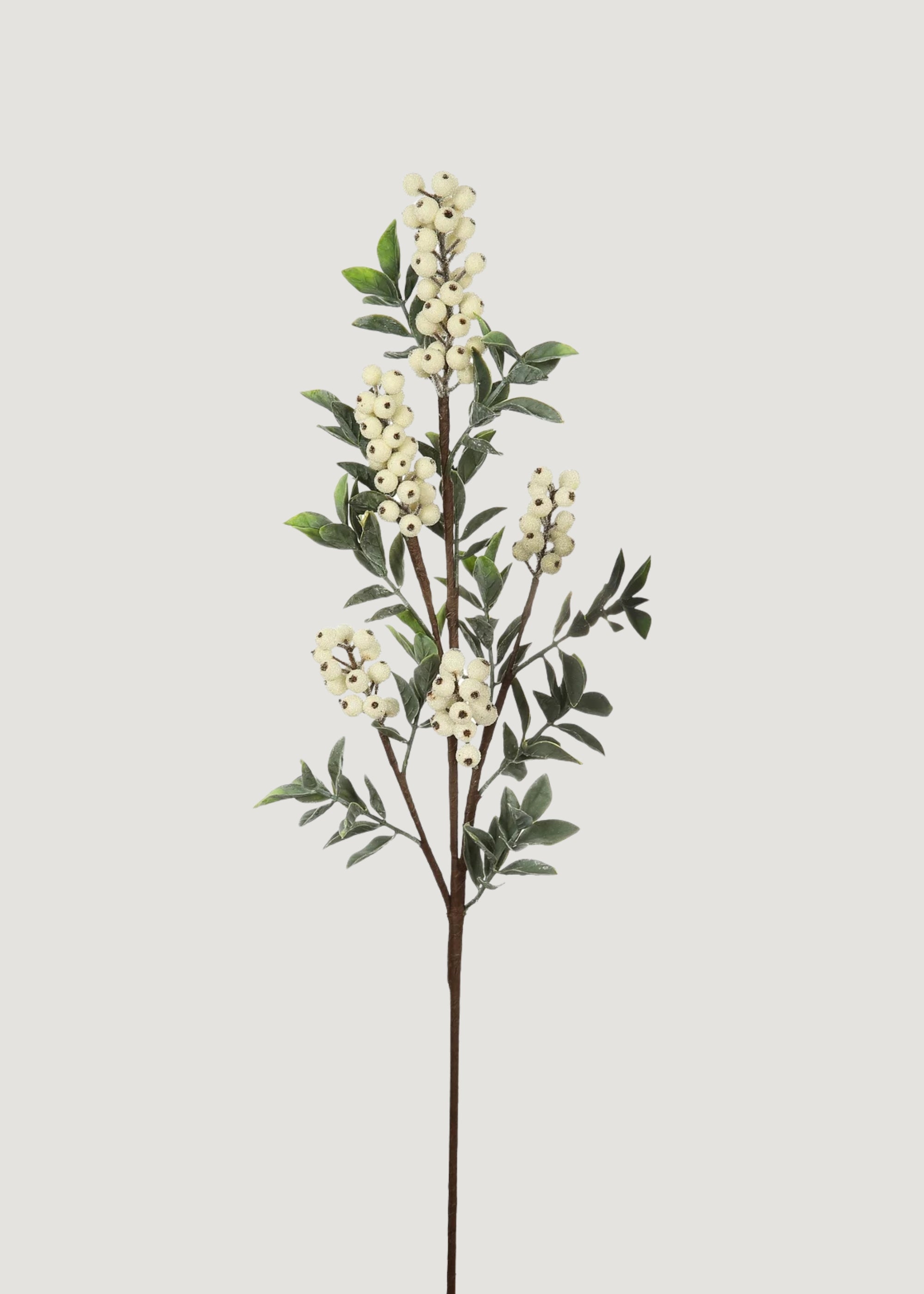 Artificial Holiday Berry Branch in Cream White