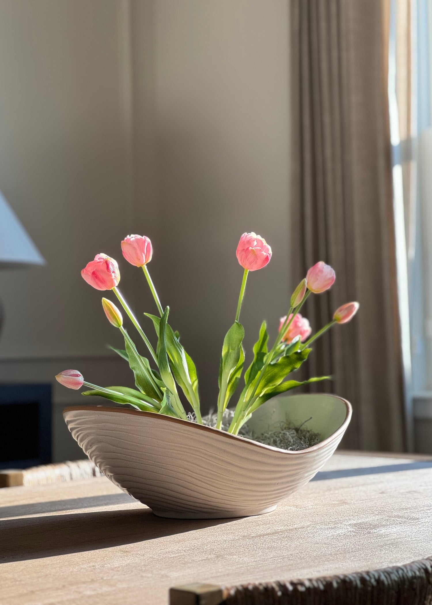 Tulips Arranged on a Dining Table