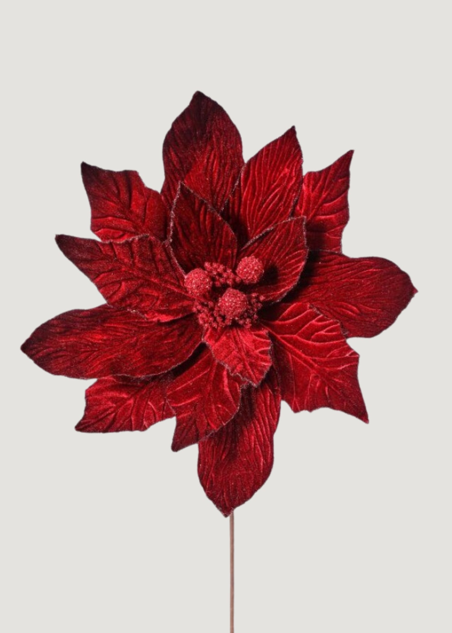 Large Burgundy Artificial Christmas Poinsettia Flower