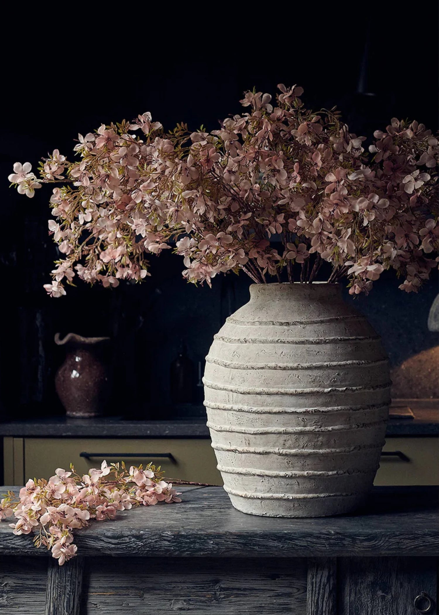 Styled Pink Faux Blossoms