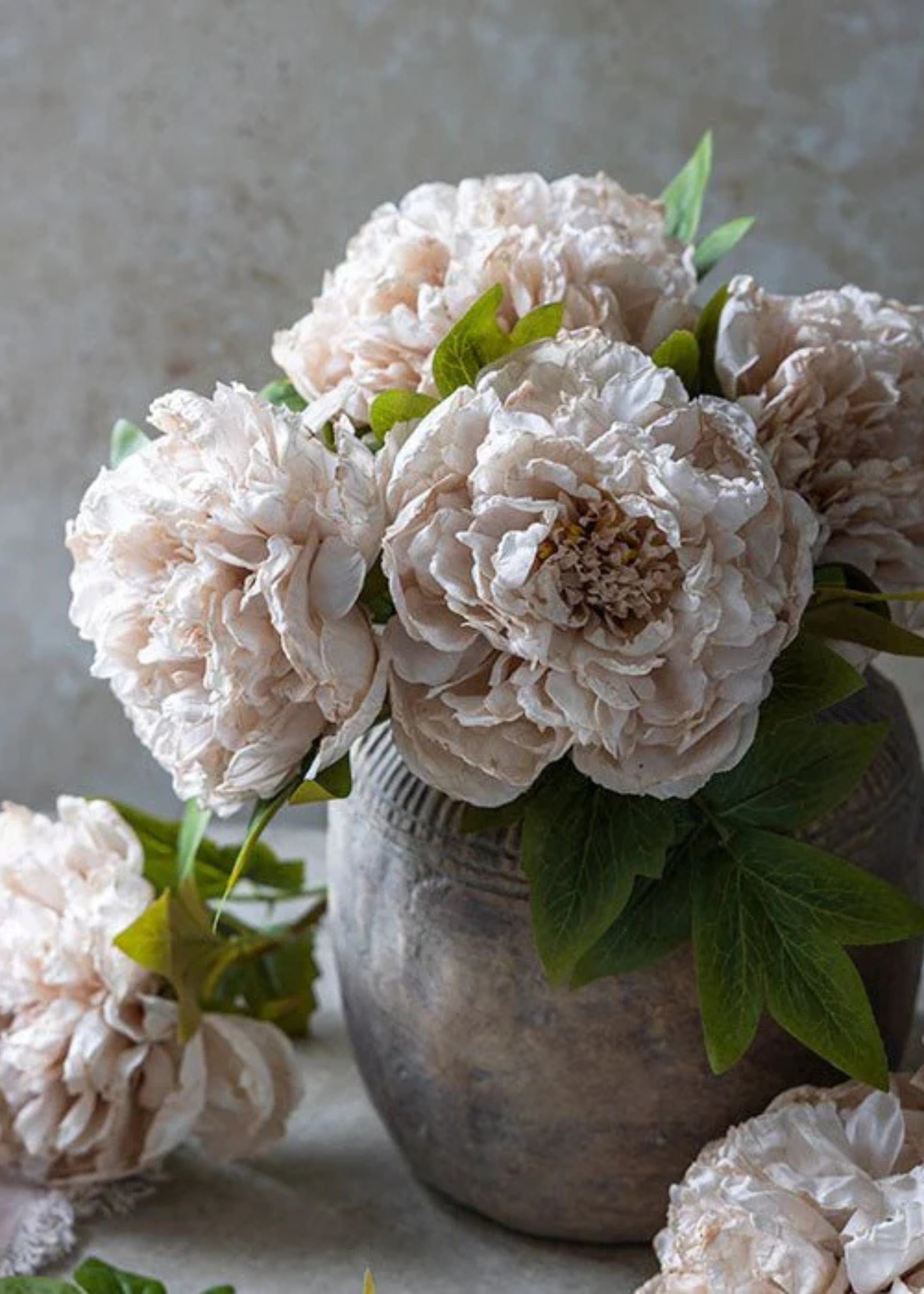 Beige Blush Artificial Peonies