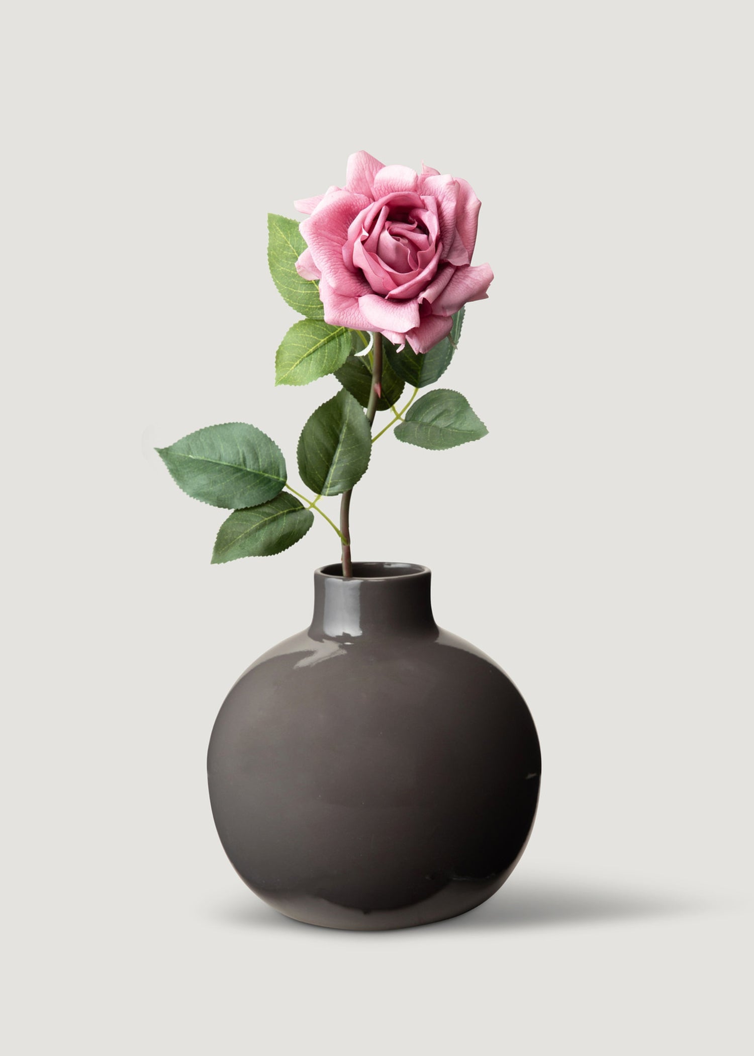 Mauve Purple Deluxe Real Touch Fake Rose - 29"