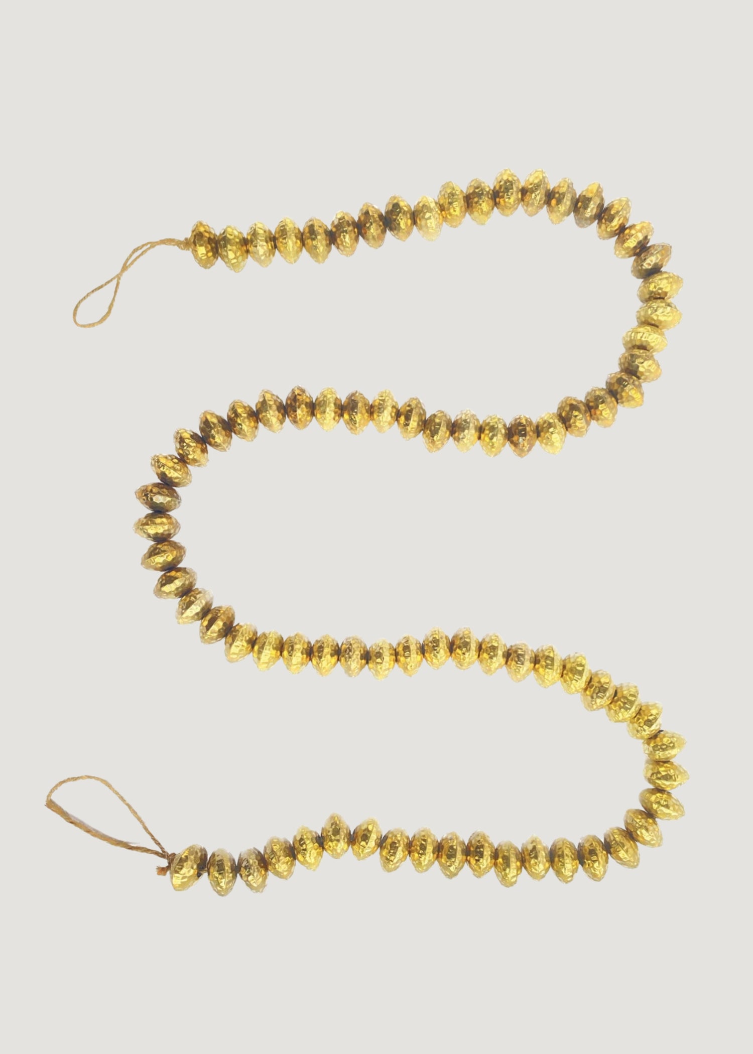 Holiday Gold Brass Metal Bead Garland