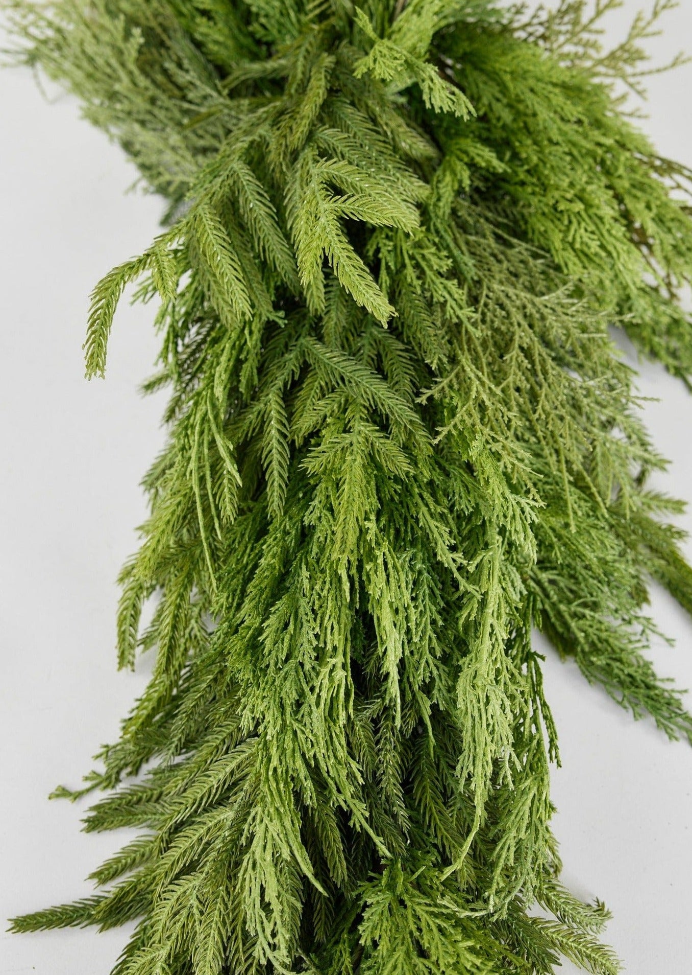 Afloral Faux Winter Greenery Table Centerpiece with Cypress and Norfolk Pine