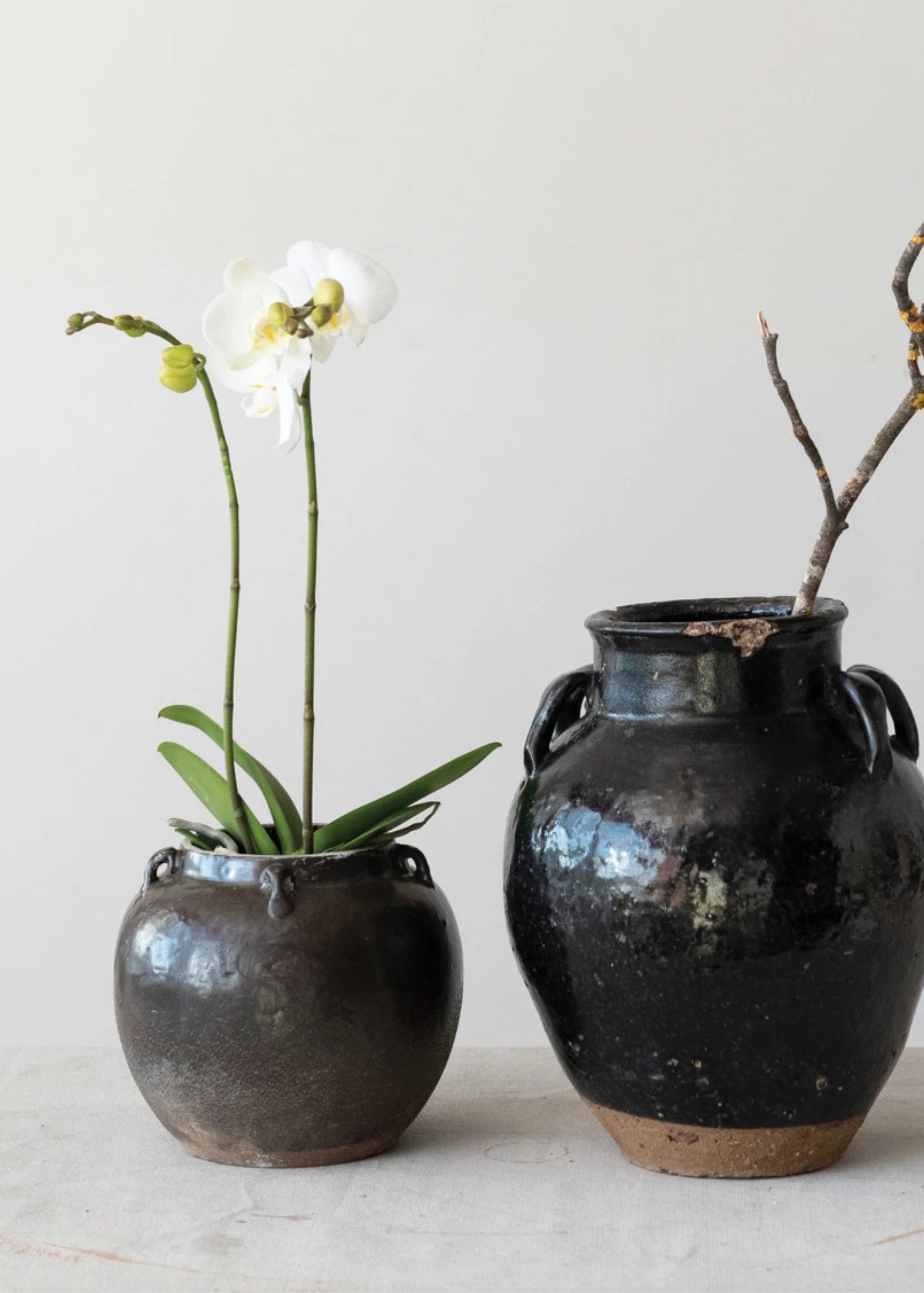 Distressed Clay Jar Vases