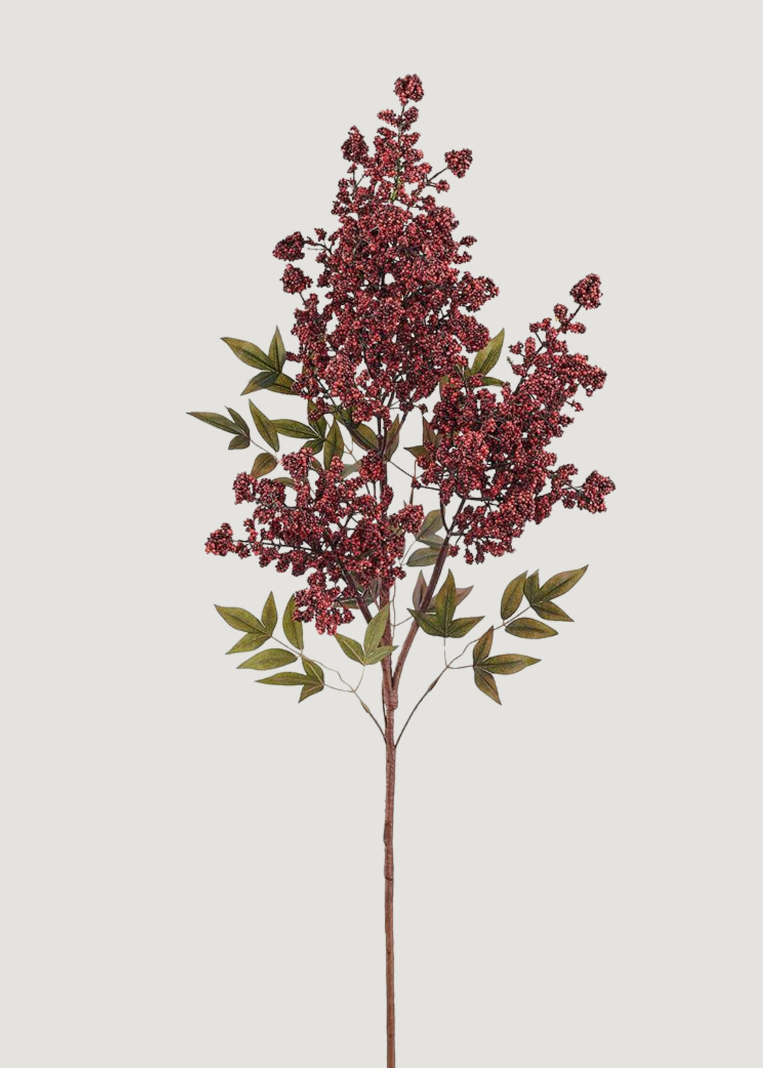 Artificial Nandina Berry Branch in Burgundy