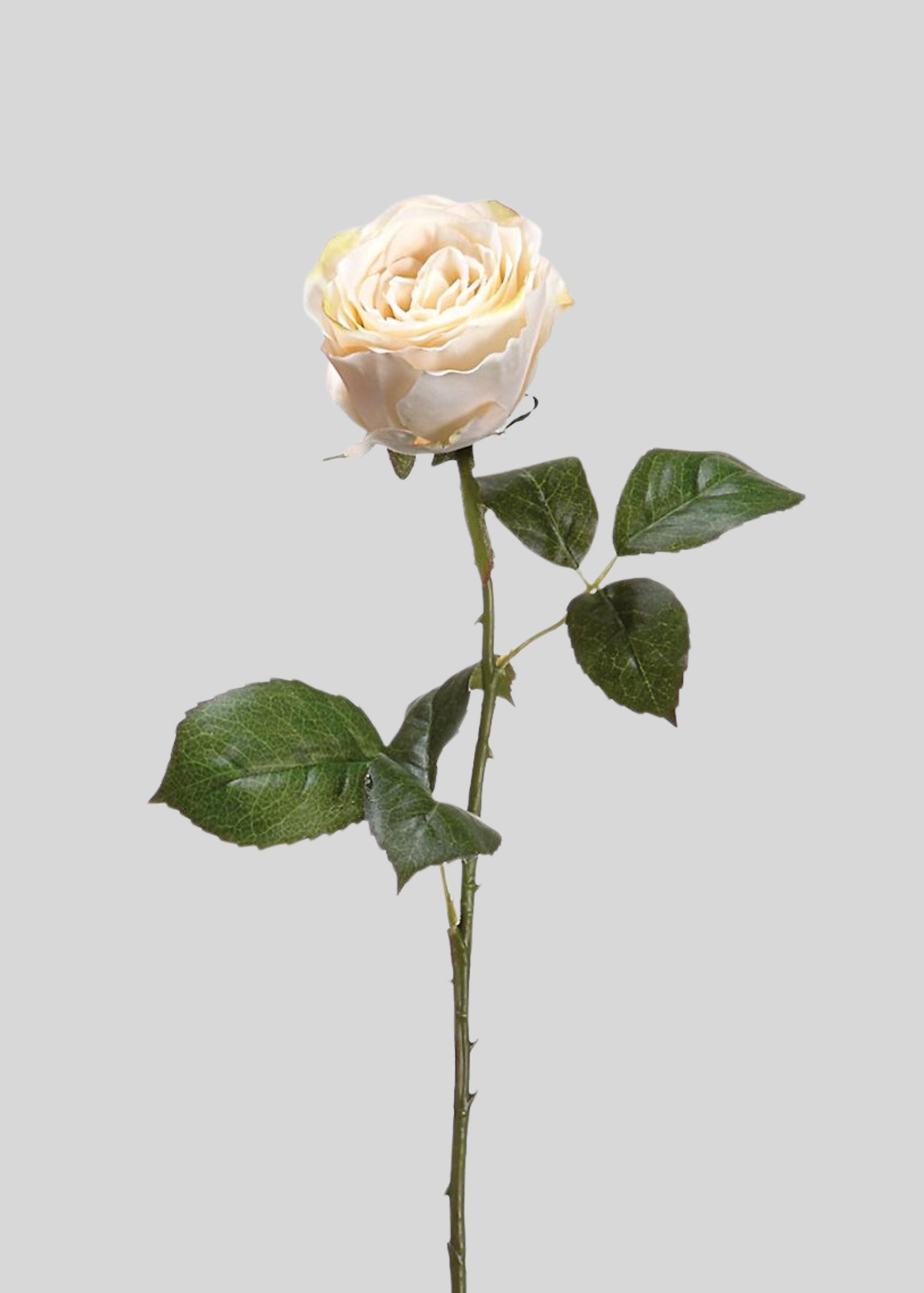 Beige Half Open Rose Fake Flower