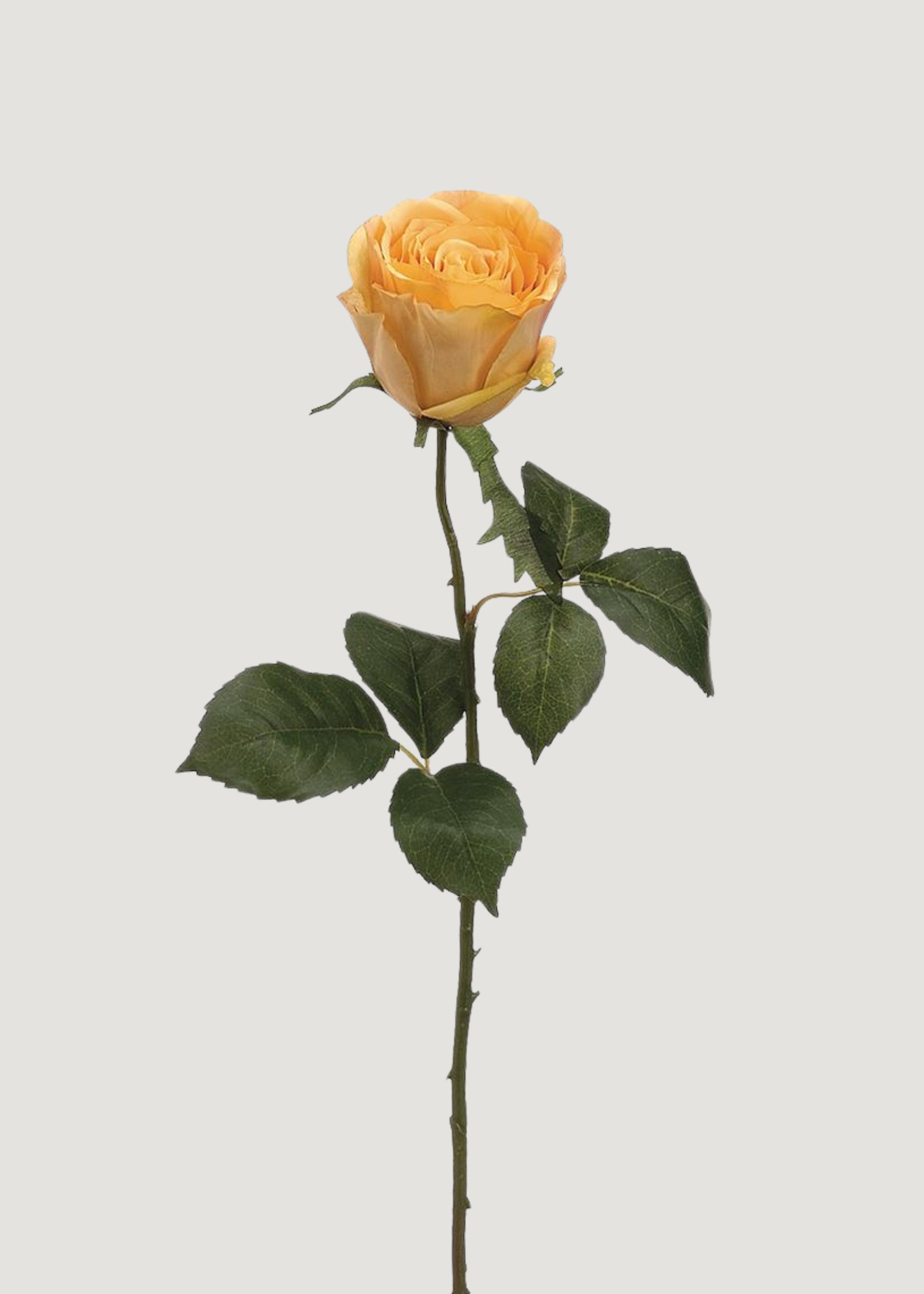 Yellow Gold Half Open Rose Fake Flower
