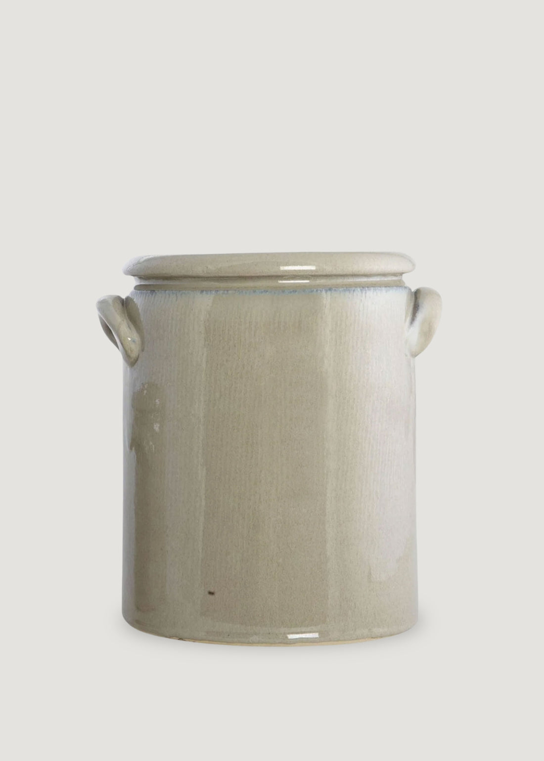 Beige Grey Washed Crock Vase at Afloral