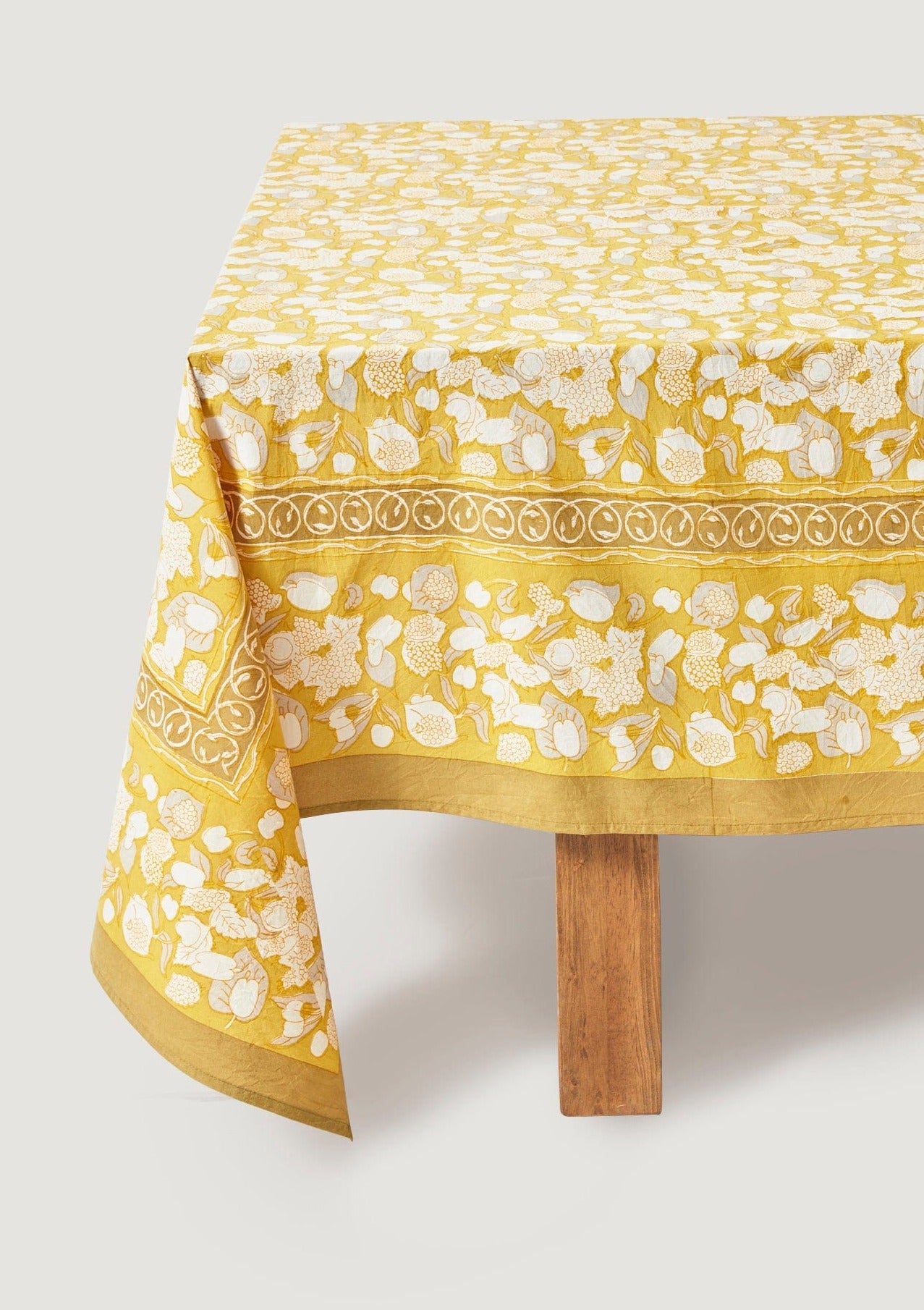French Linen Cotton Tablecloth Styled on Table at Afloral