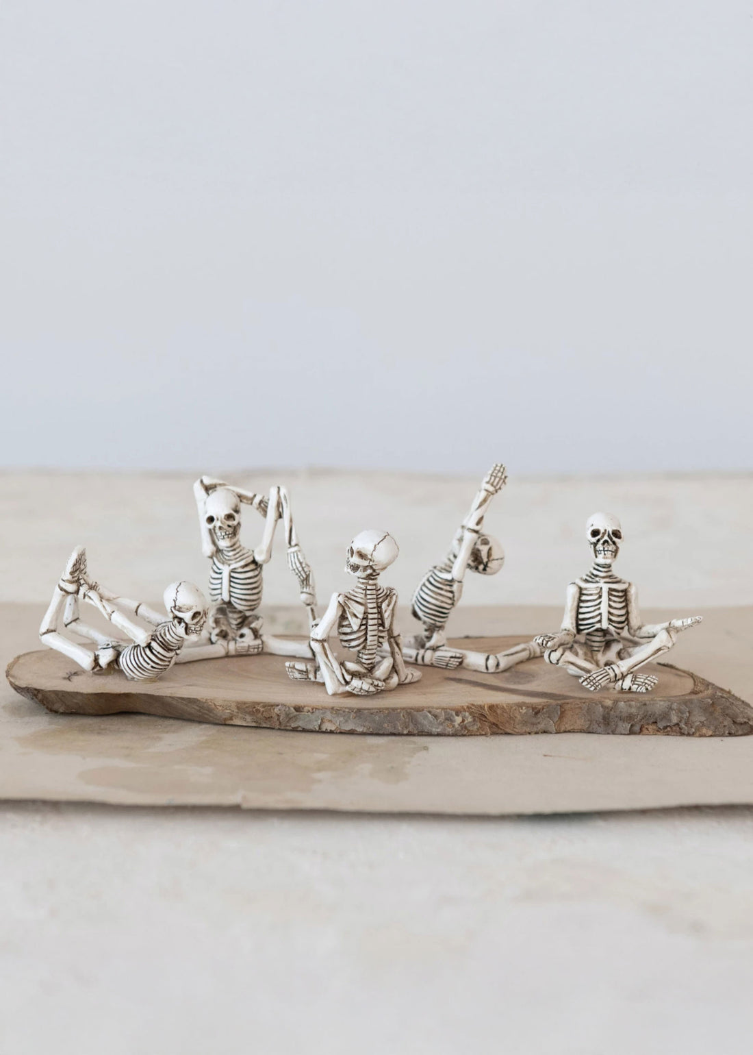 Mini Resin Skeletons in Yoga Poses