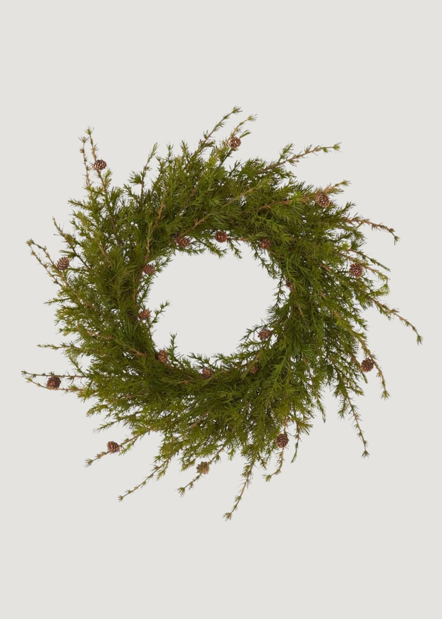 Large Pine Fake Winter Wreath with Cones