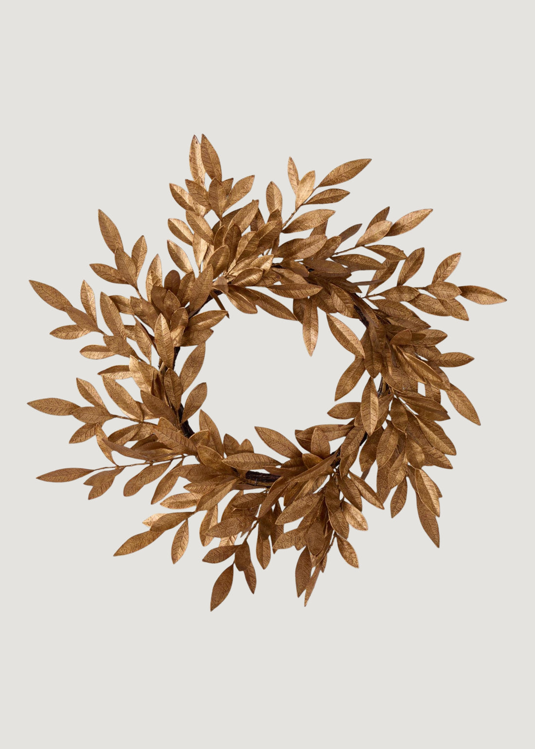 Holiday Gold Artificial Magnolia Leaf Wreath