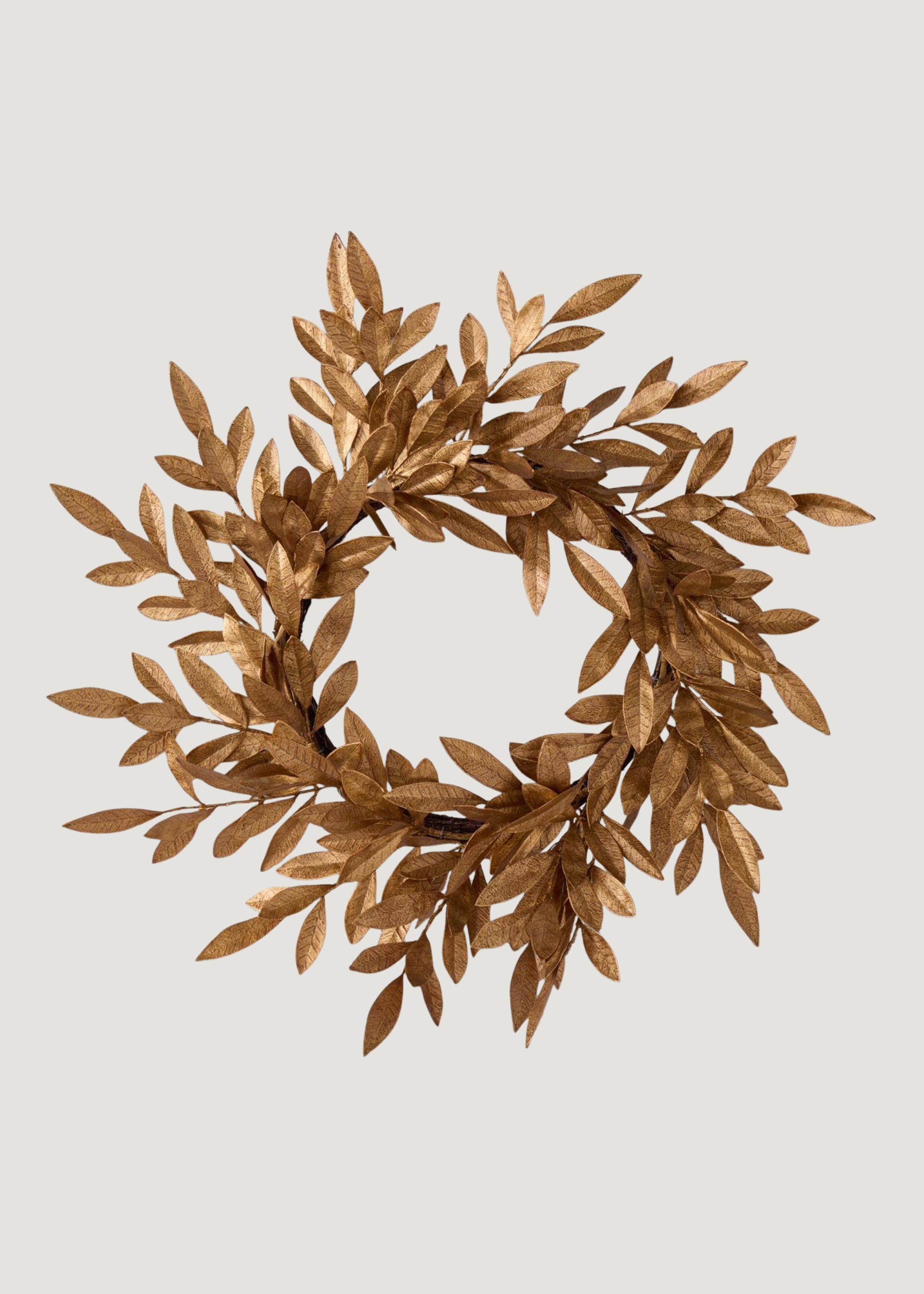 Holiday Gold Artificial Magnolia Leaf Wreath