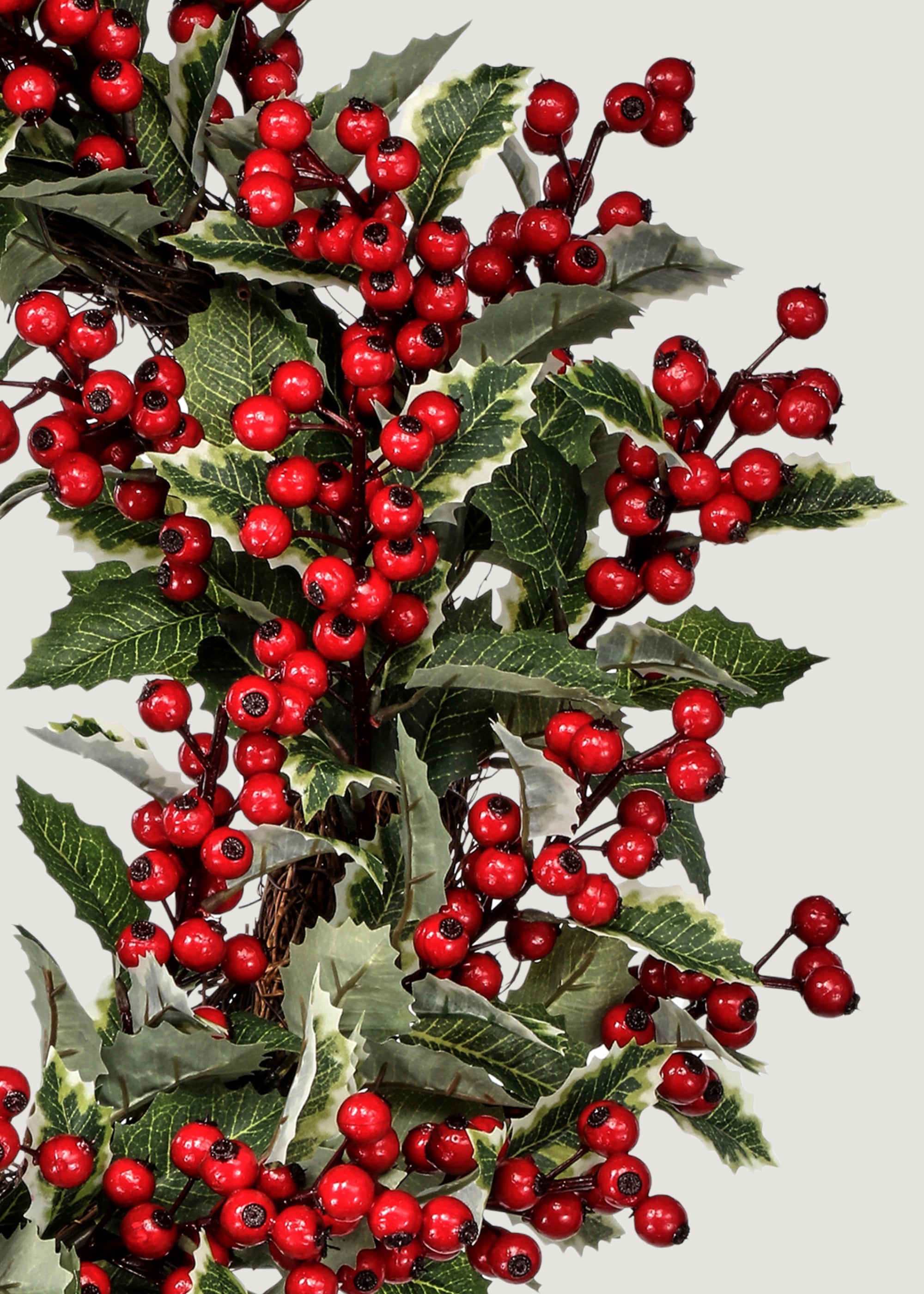 Close-up of WInter Red Berry Wreath