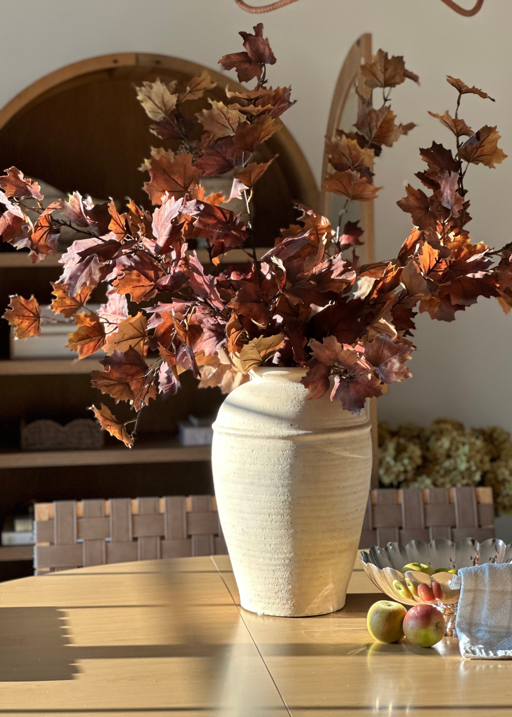 Arranged Artificial Fall Maple Leaves
