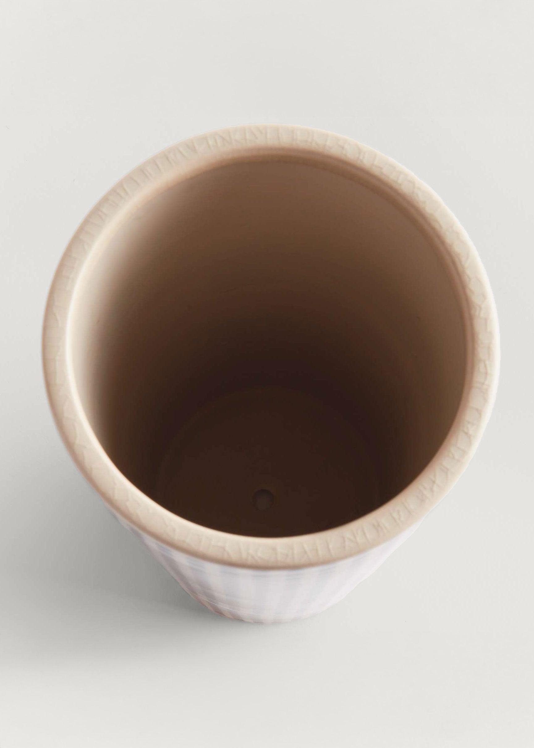 Close-up of a Ceramic Cylinder Vase opening