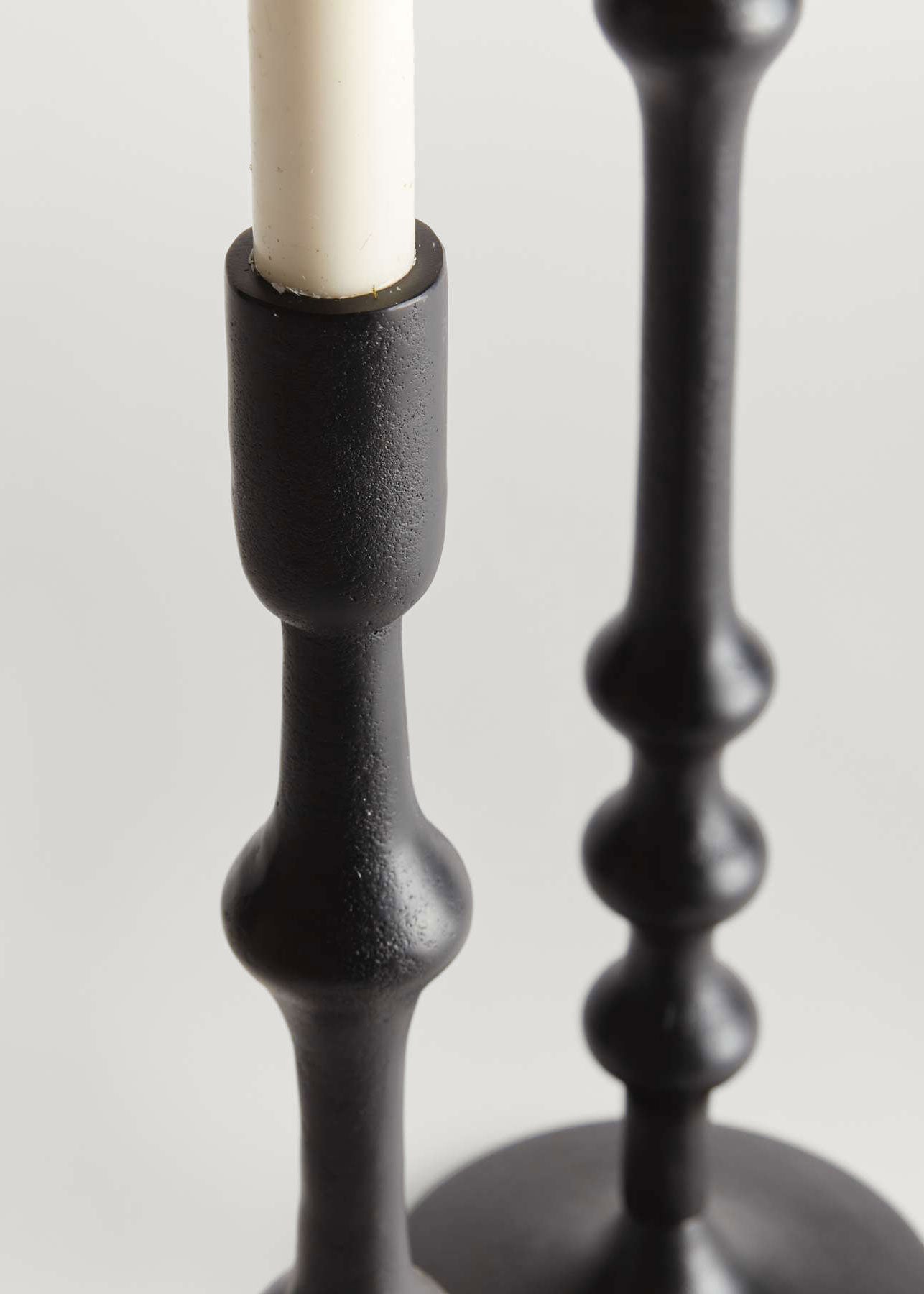 Black candle holders