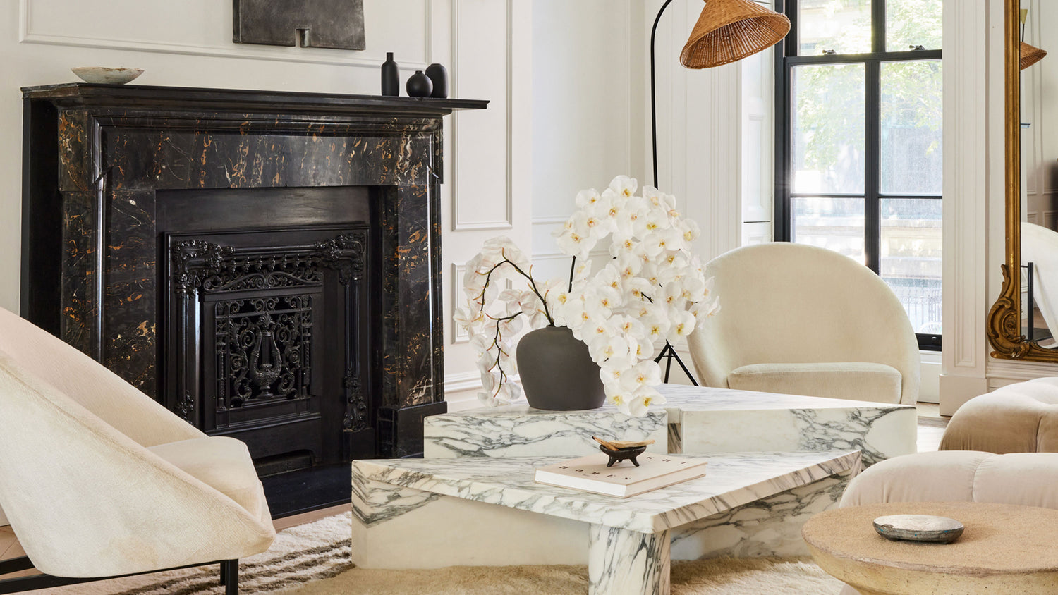 fake white orchids for hom interior decorating