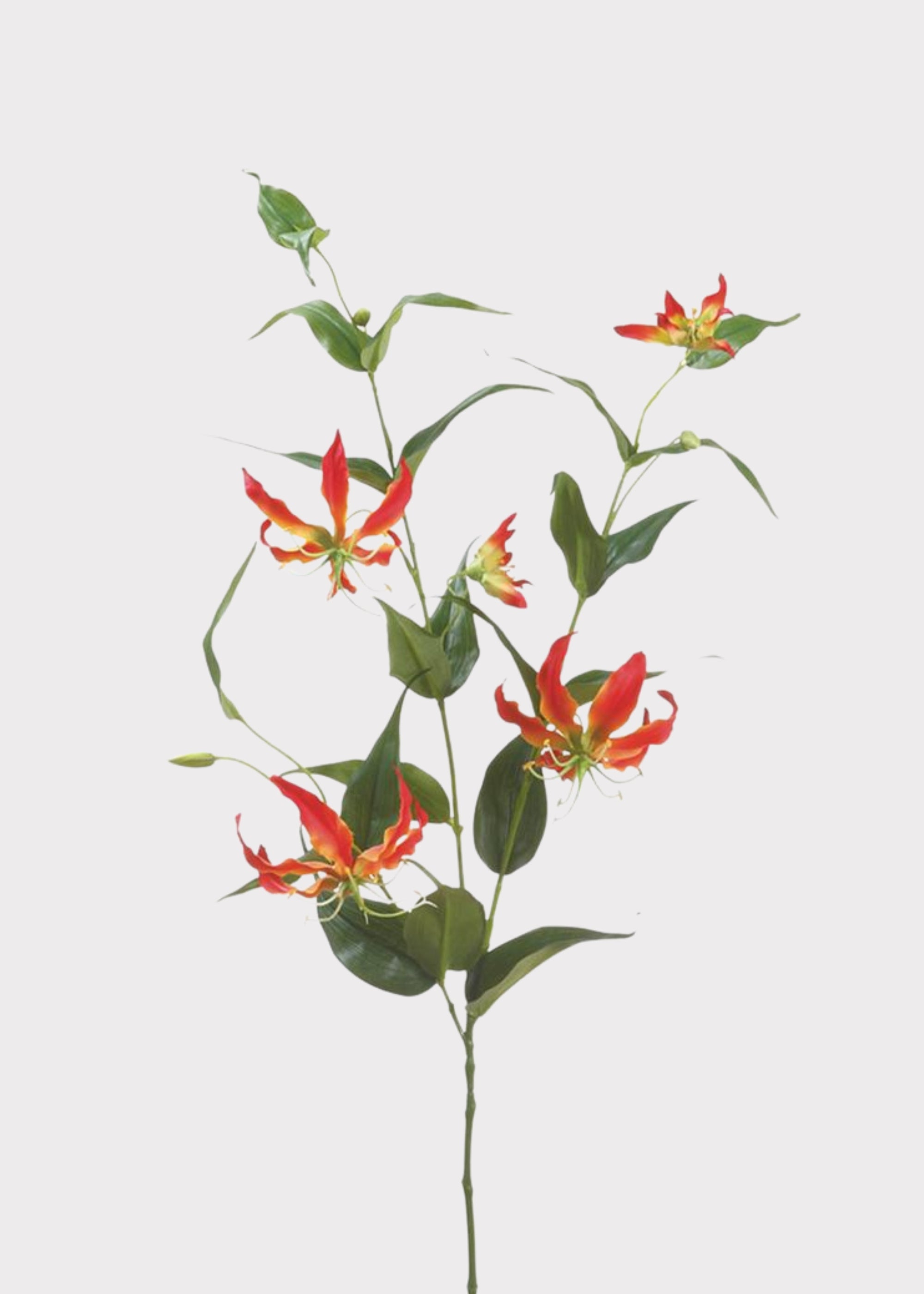 FLOR FURORA ×3 Faux Gloriosa Lily in Red | Artificial Tropical Flowers | Afloral