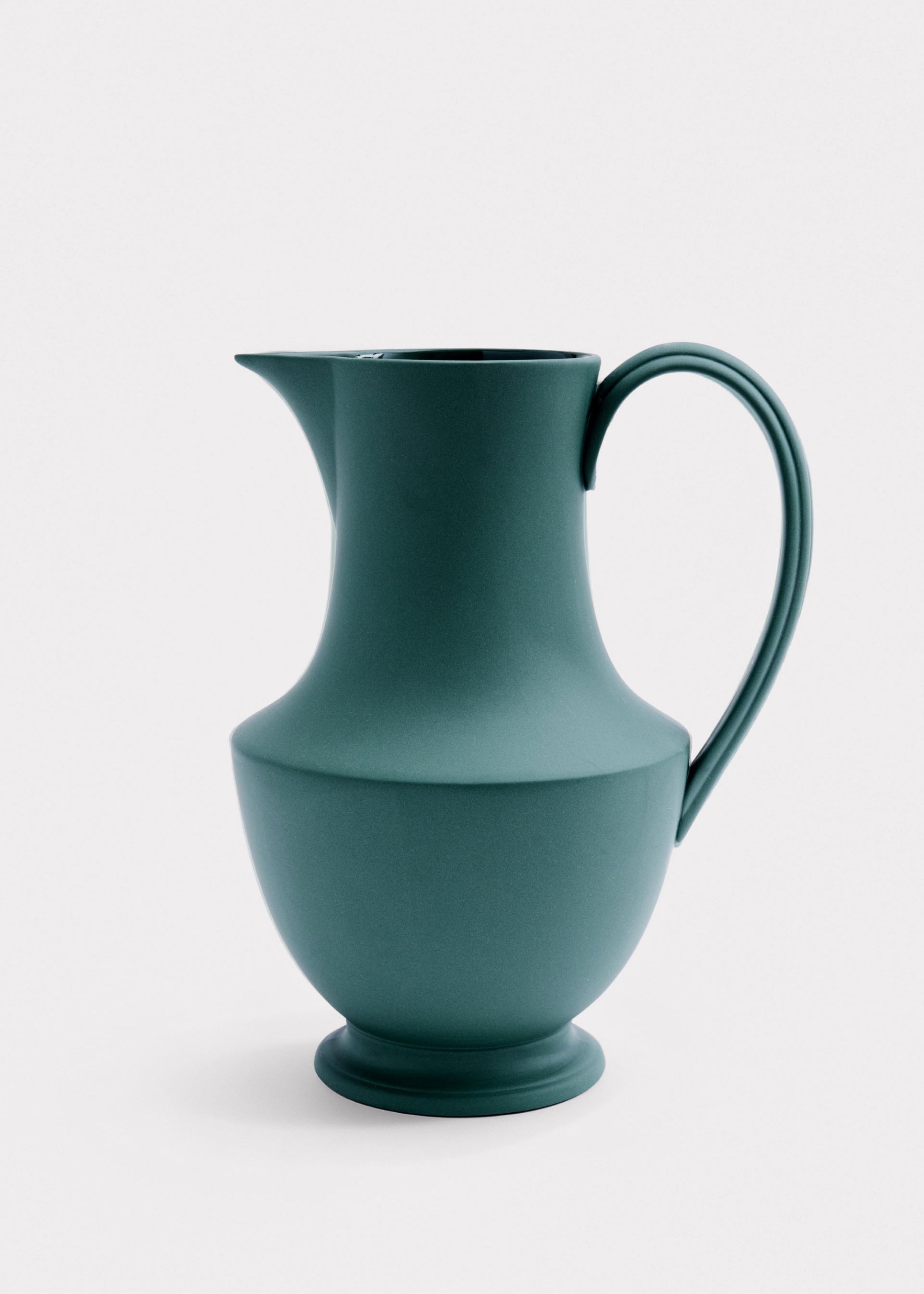 Sir/Madam Verdant Green Large Stoneware Pitcher Vase - 12