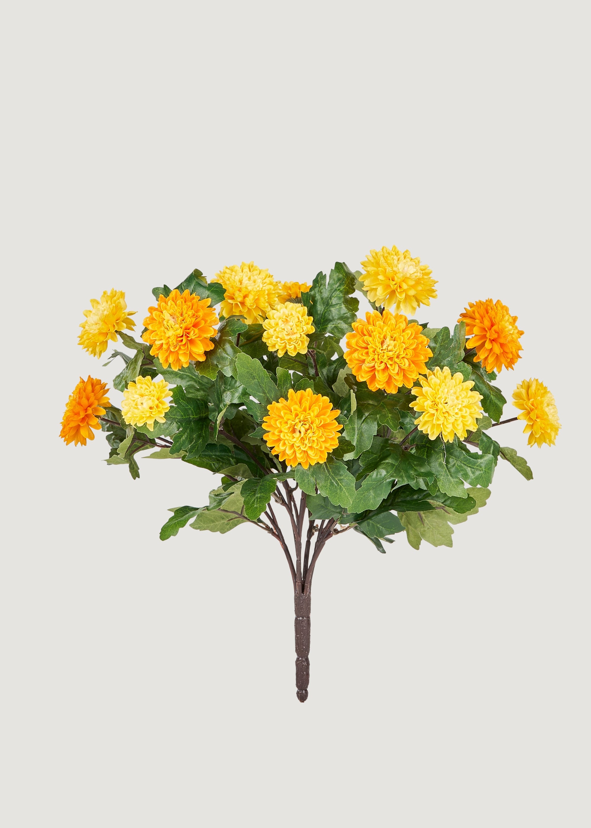 Yellow and Orange Artificial Mum Flower Bush