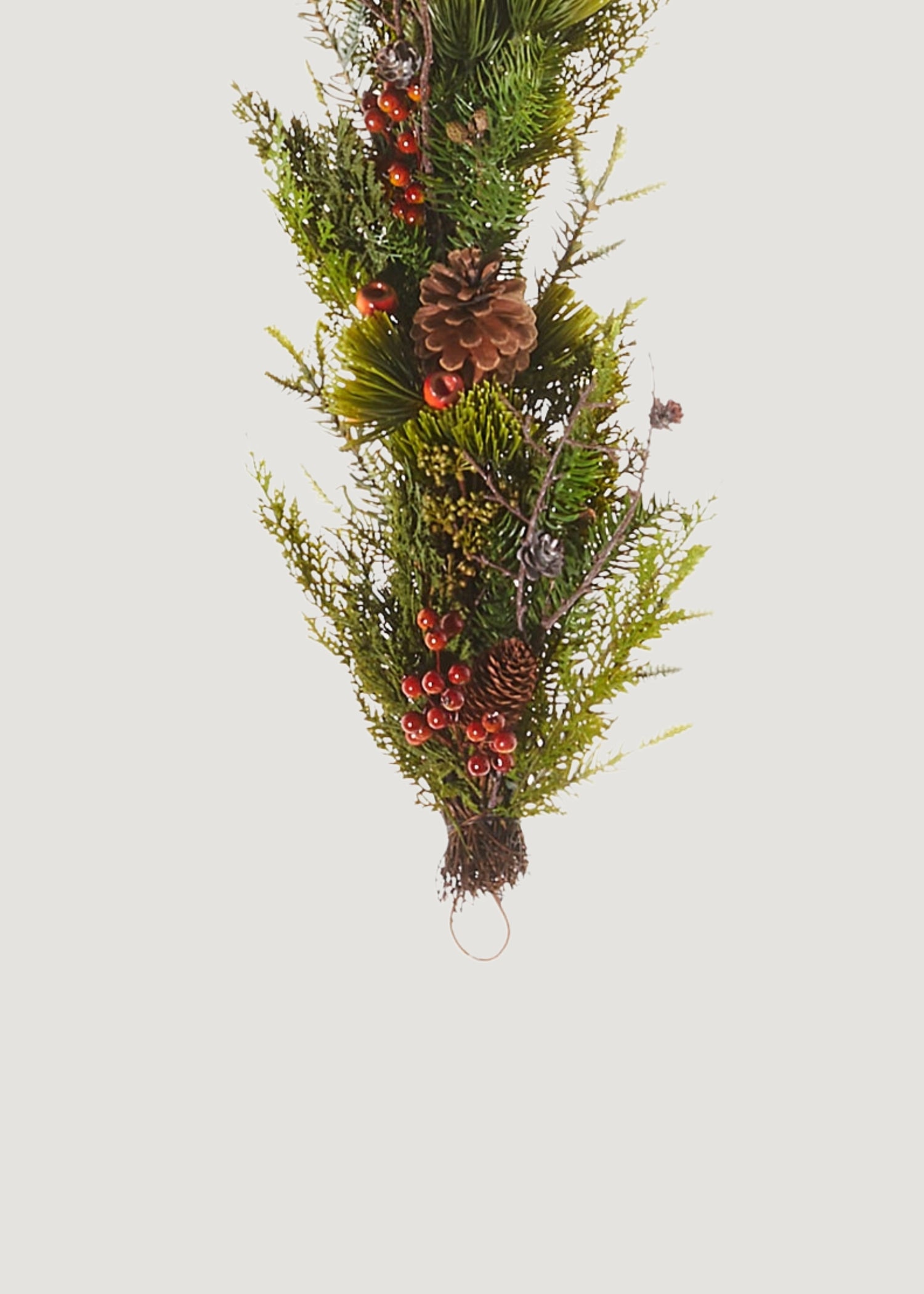 Close-up of Artificial greenery and berry pod garland hook