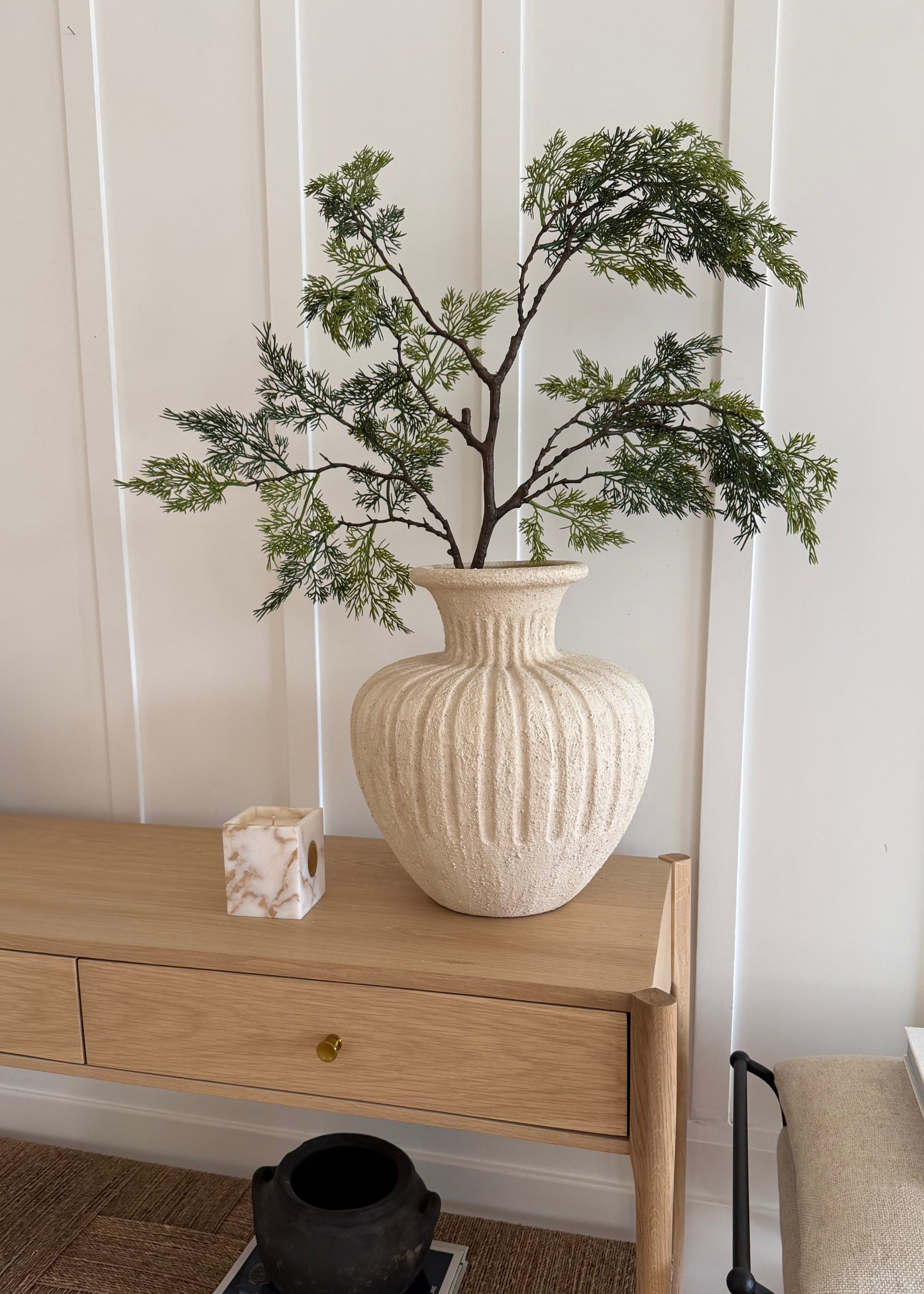 vase with deluxe cedar branch