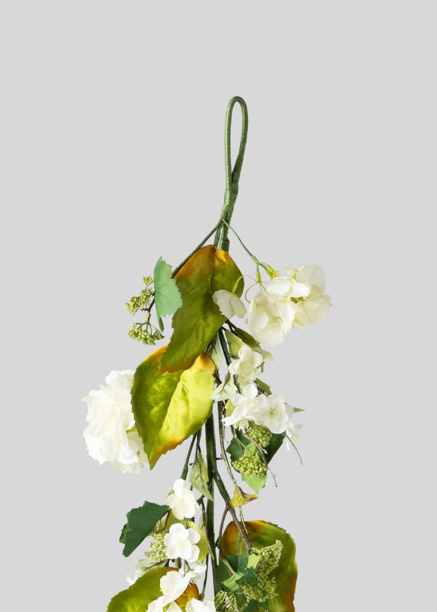 Hoop end of Artificial Hydrangea Garland